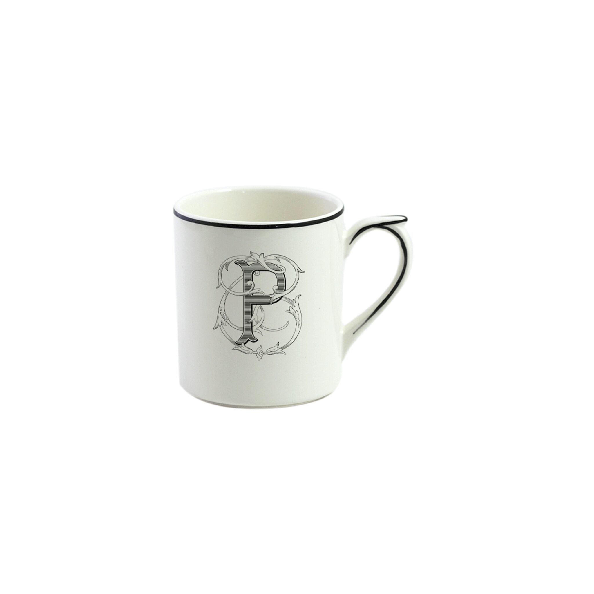 Gien Mug P - Filet Midnight Monogram