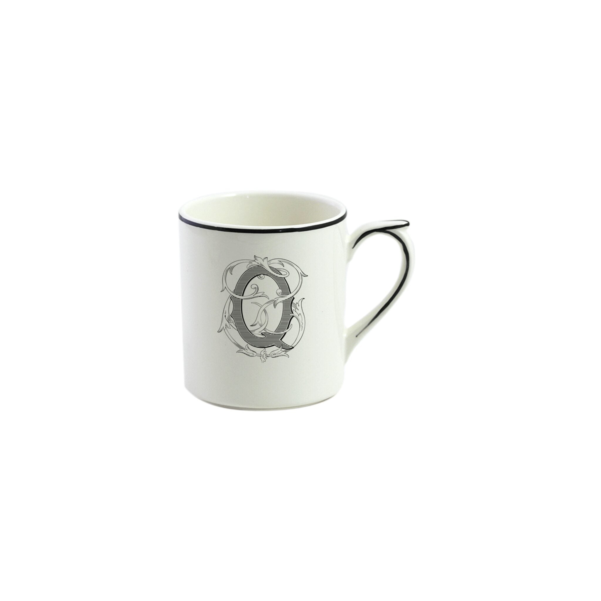Gien Mug Q - Filet Midnight Monogram