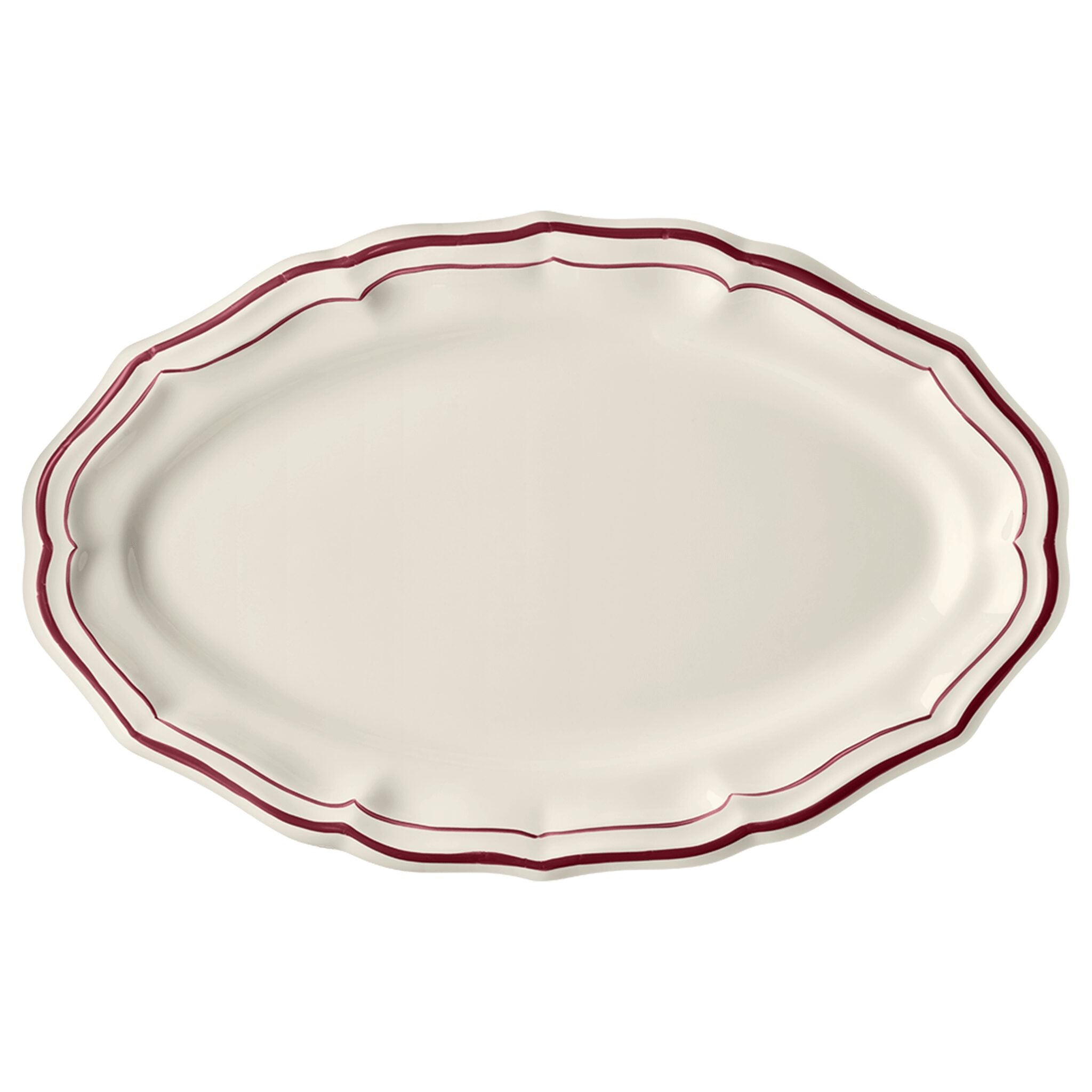 Gien Oval Platter - Filet Burgundy