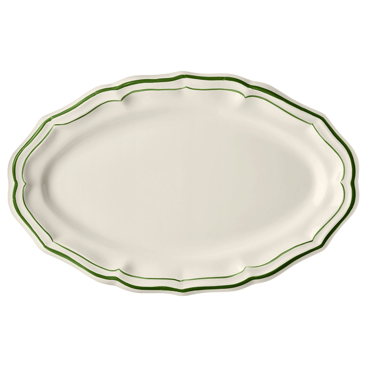 Gien Oval Platter - Filet Fern Green