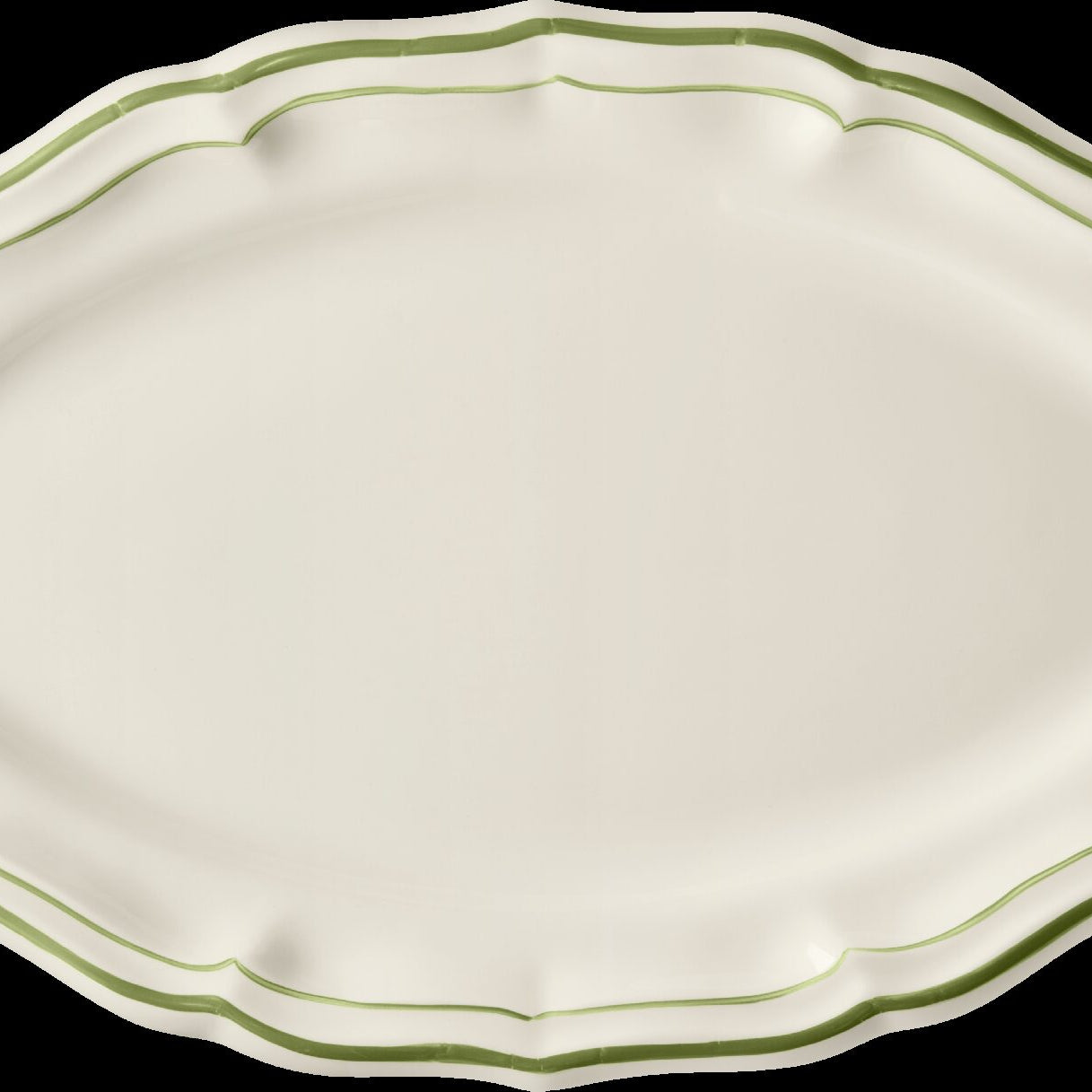 Gien Oval Platter - Filet Green