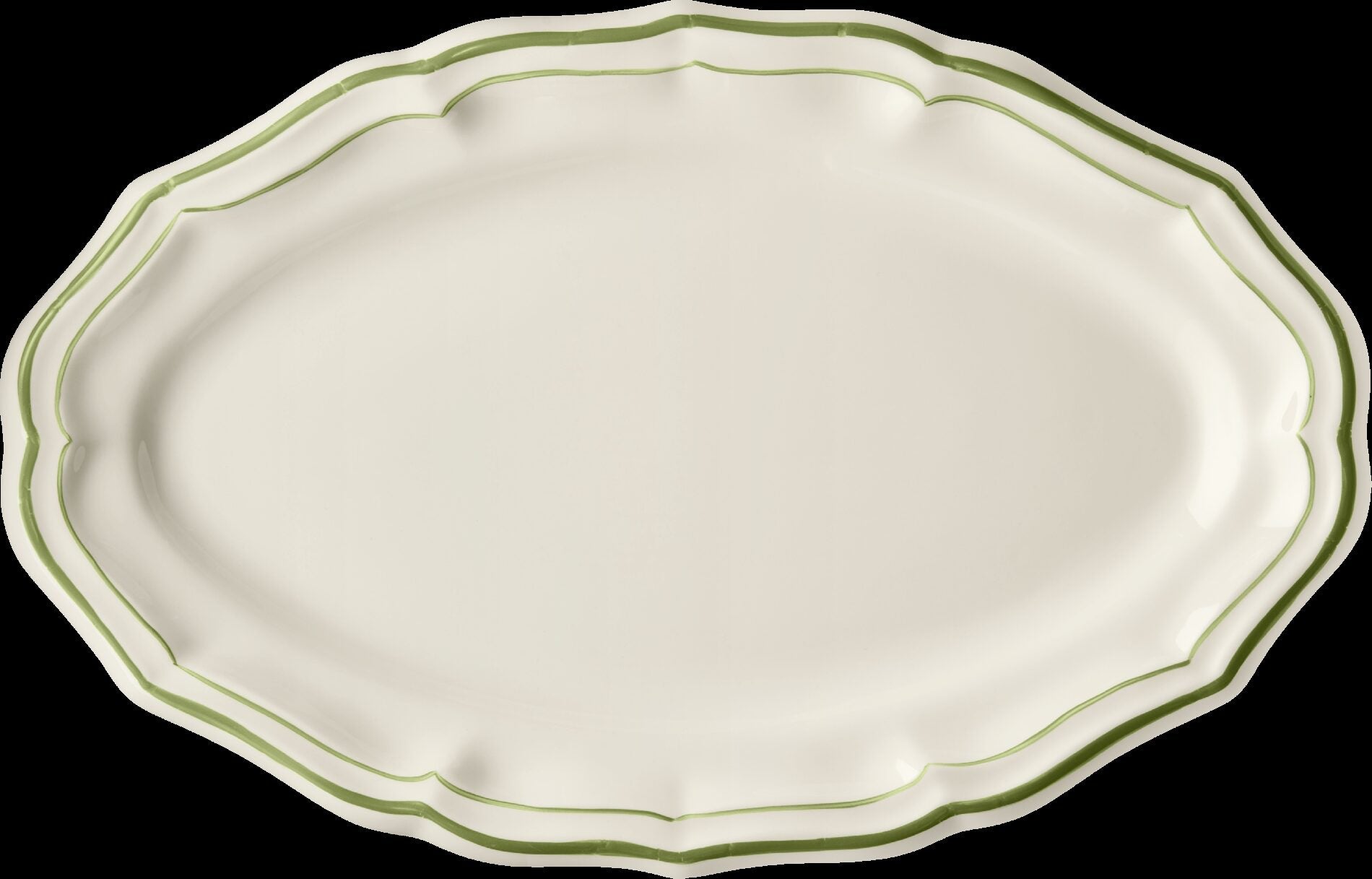 Gien Oval Platter - Filet Green