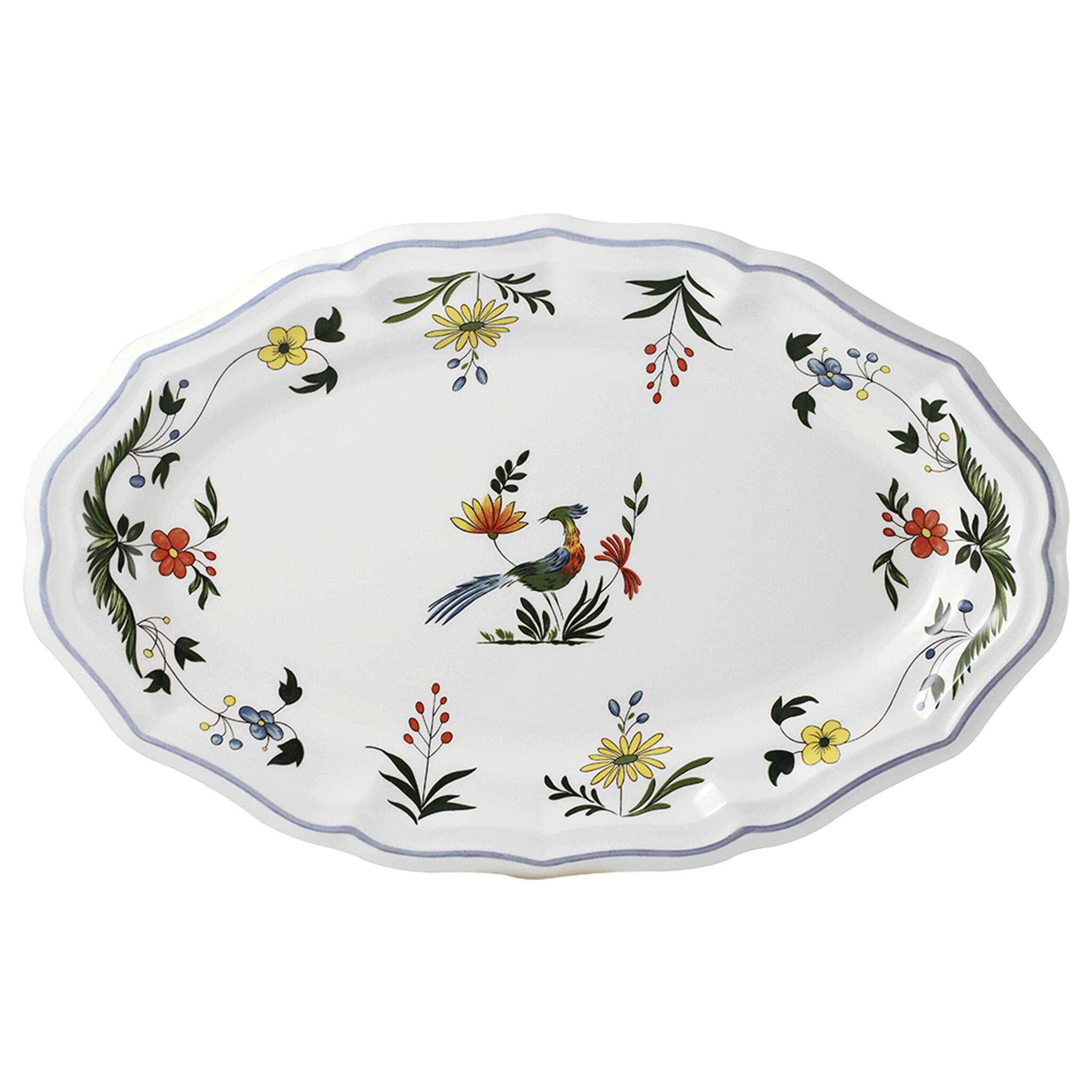 Gien Oval Platter, Large - Oiseaux De Paradis
