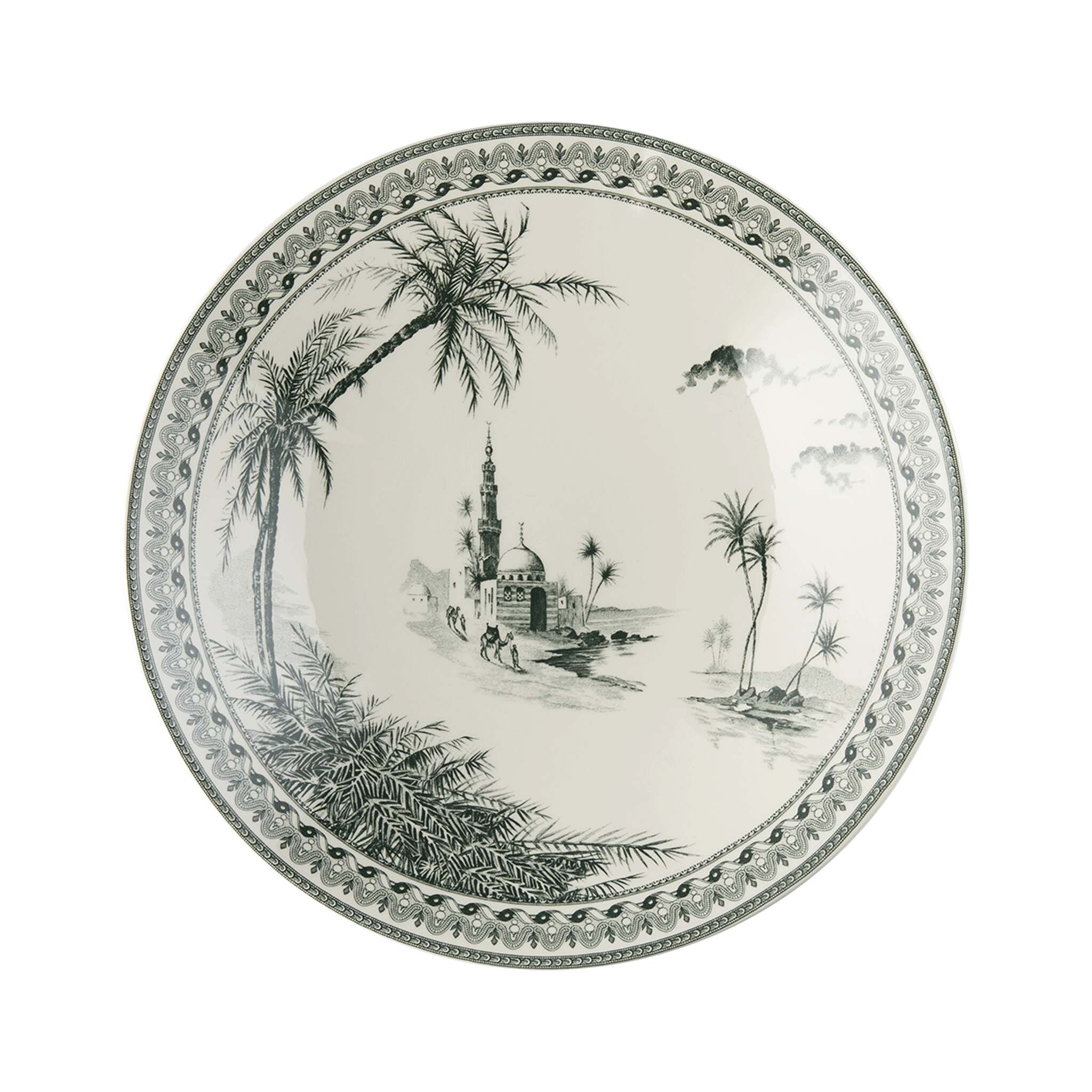 Gien Pasta Plate - Les Dépareillées Green Pasta Bowl