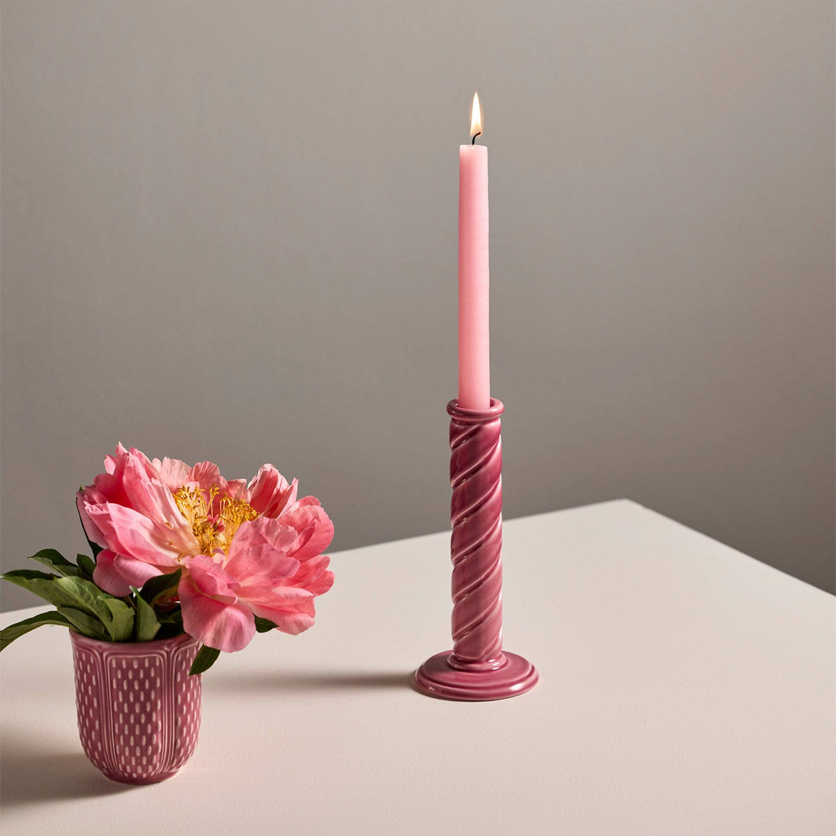 Gien Peony Candleholder - Berlingot, lifestyle view