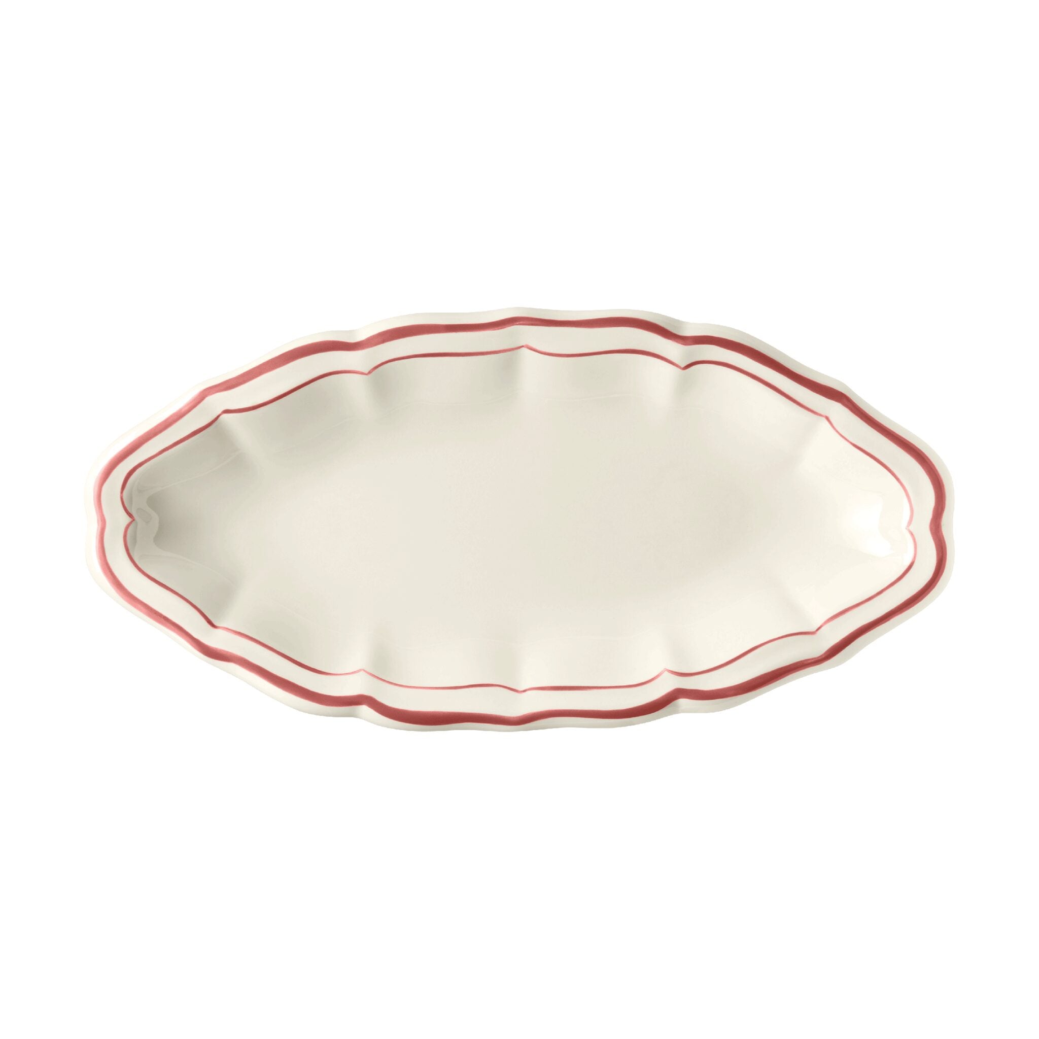 Gien Pickle Dish - Filet Coral