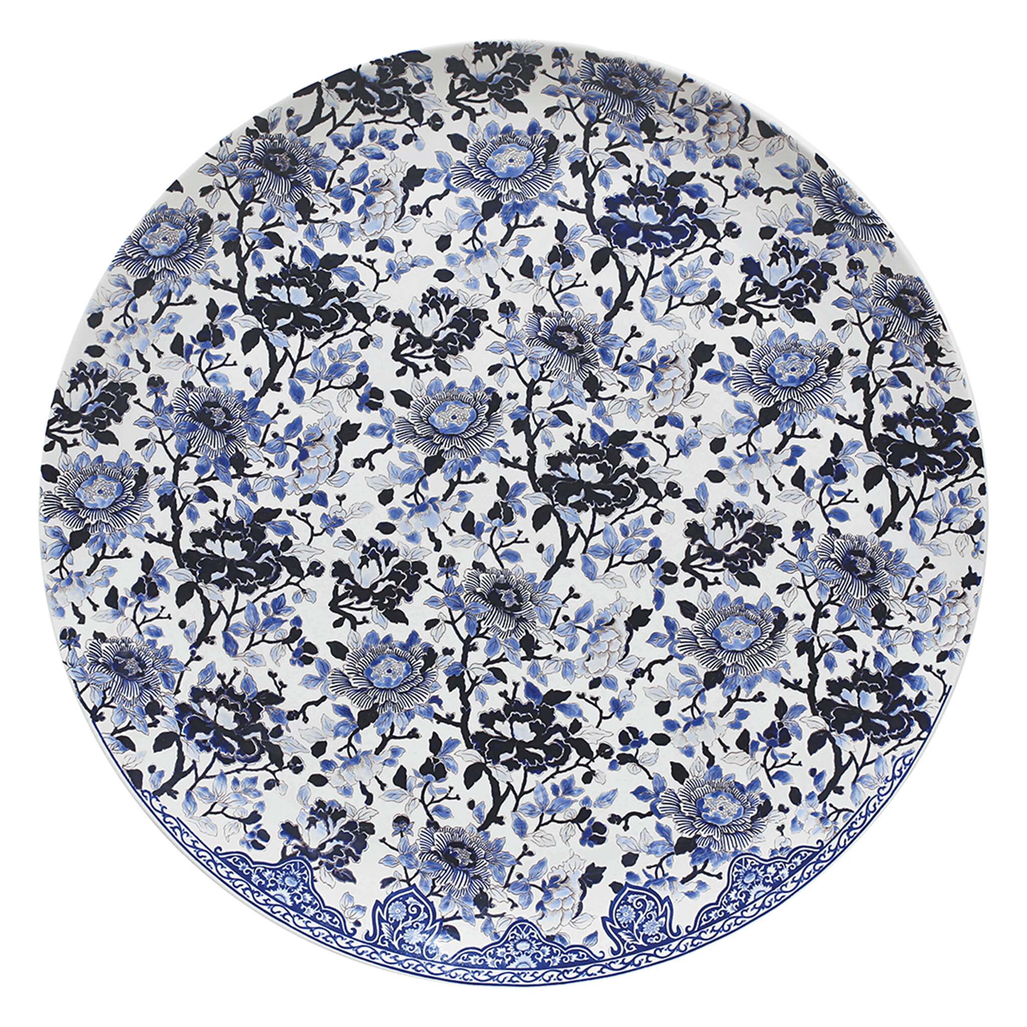 Gien Platter XXL - Pivoines Bleues