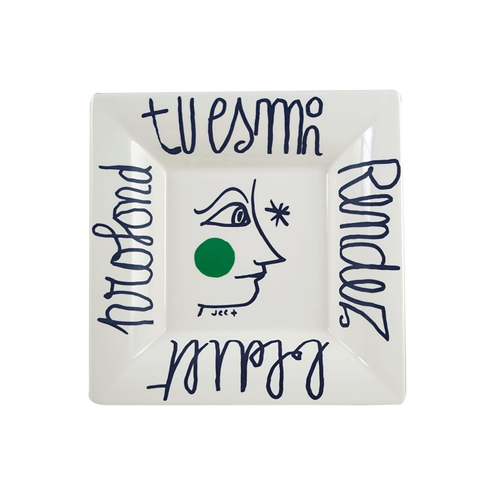 Gien Portrait Square Candy Tray XL - L'Archipel Sentimental Candy Dish
