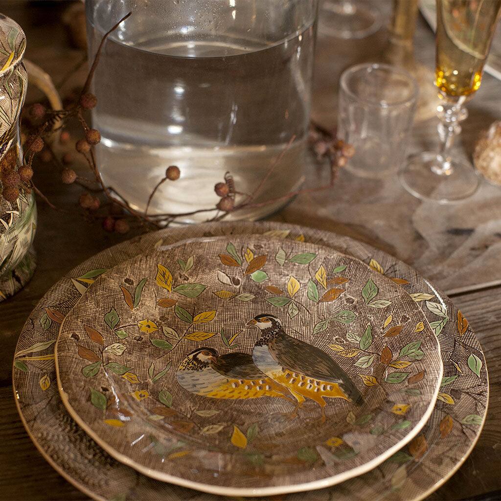 Gien Rim Soup Partridge - Rambouillet Soup Plates & Rimmed Soup Bowl, alternate view