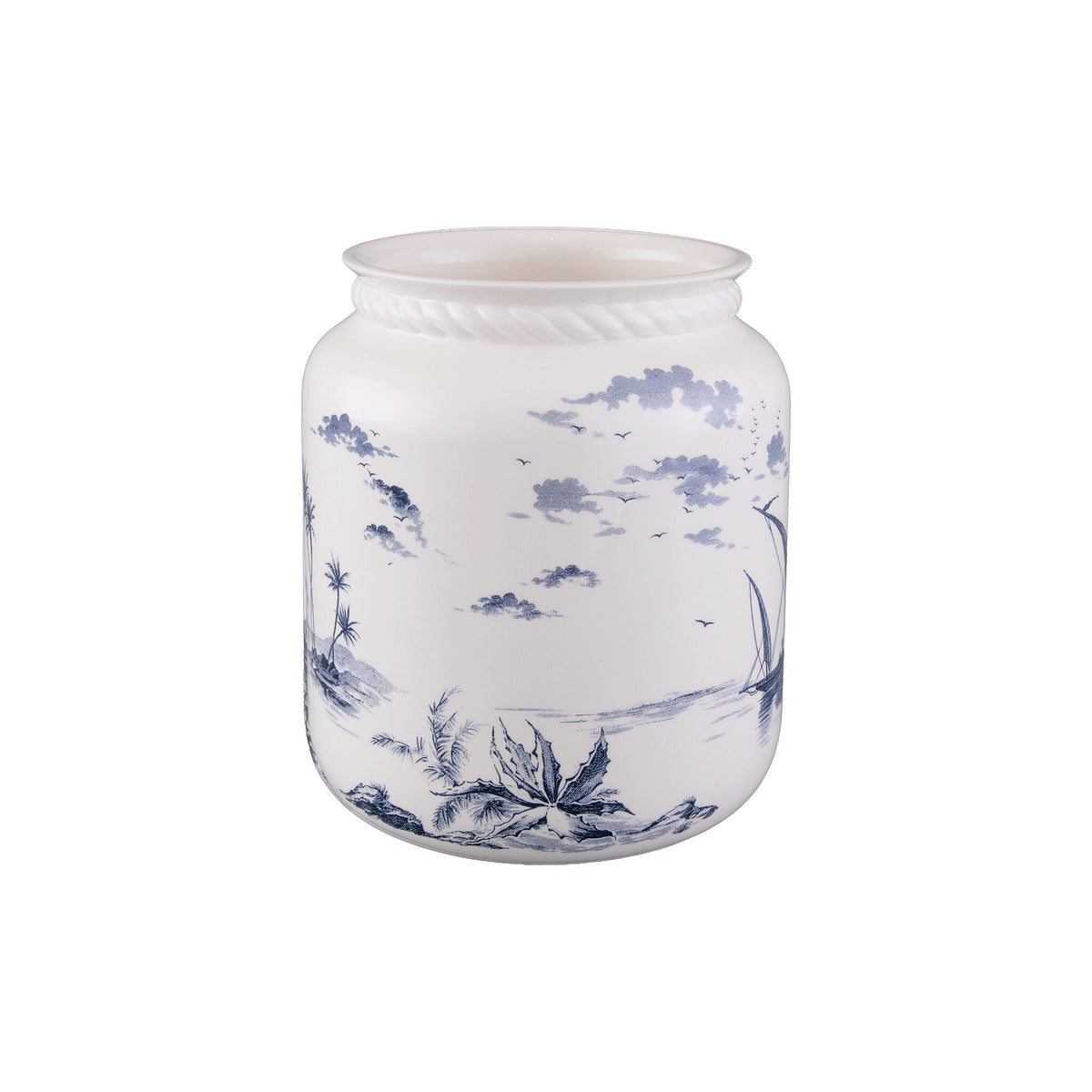 Gien Roped Vase, Medium - Les Dépareillées Blue, view 3