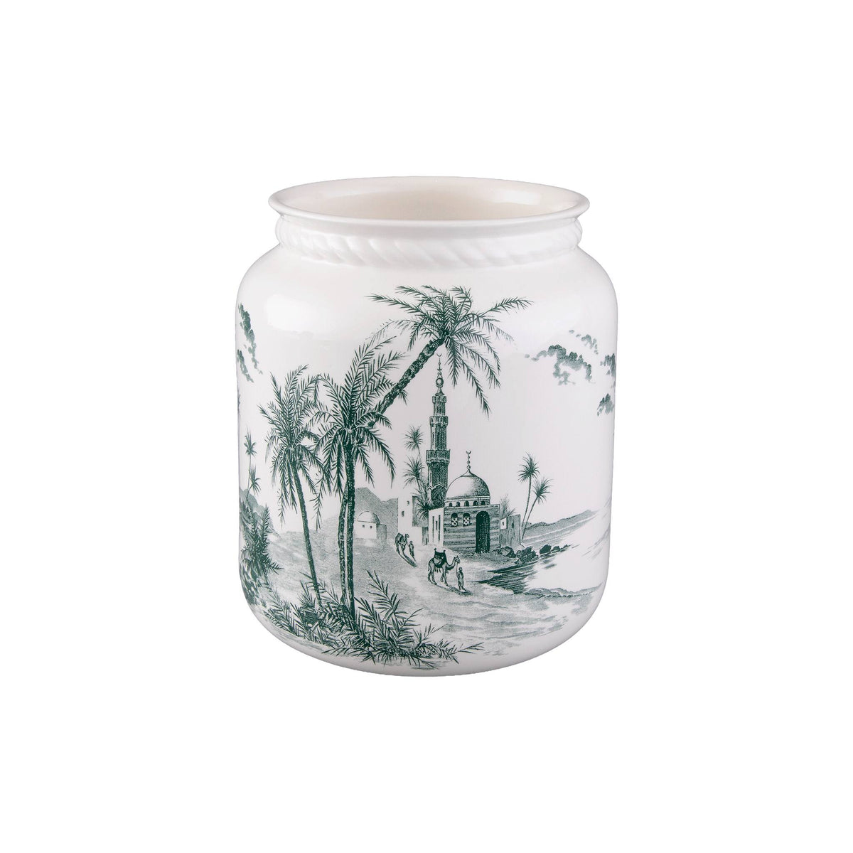 Gien Roped Vase, Medium - Les Dépareillées Green