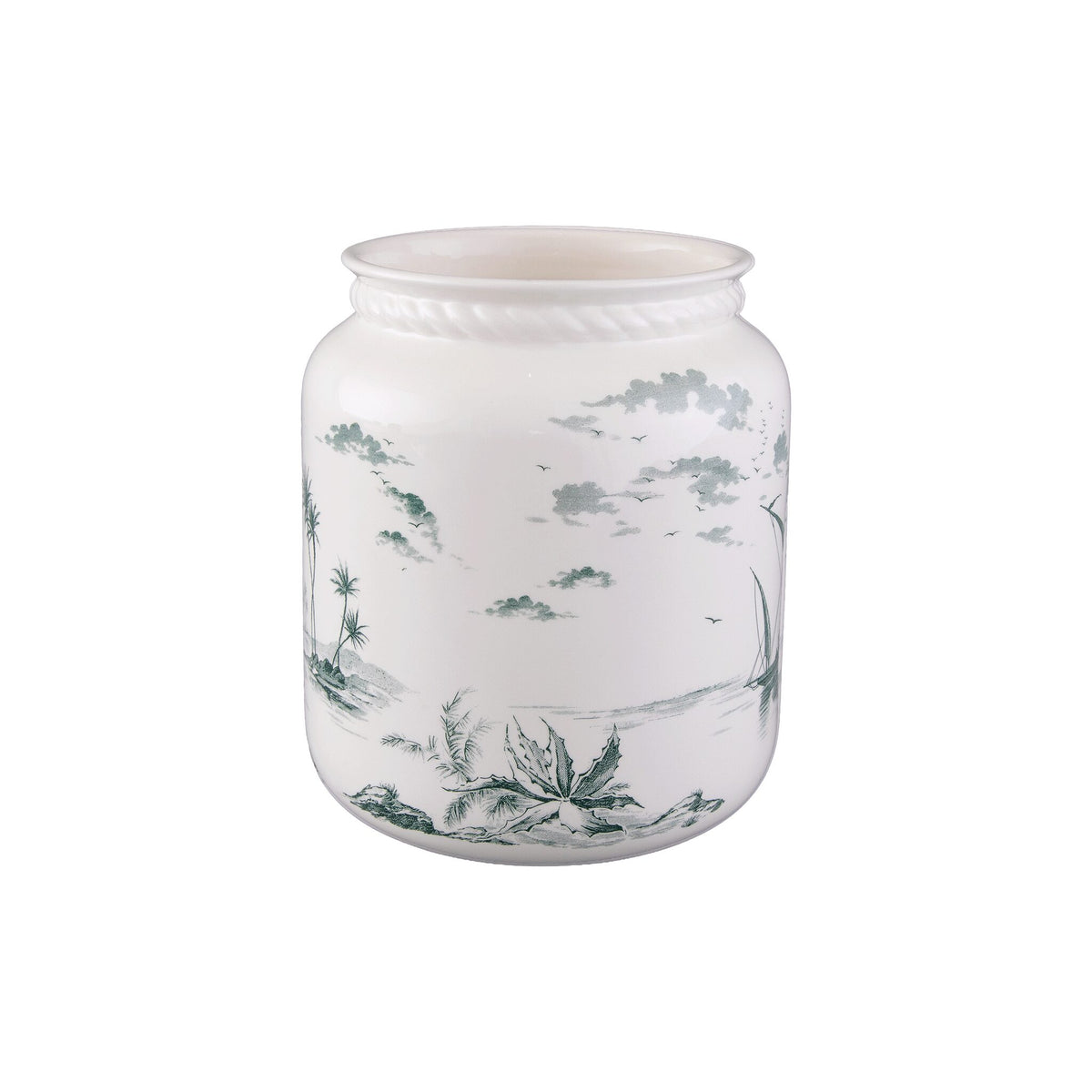 Gien Roped Vase, Medium - Les Dépareillées Green, view 3