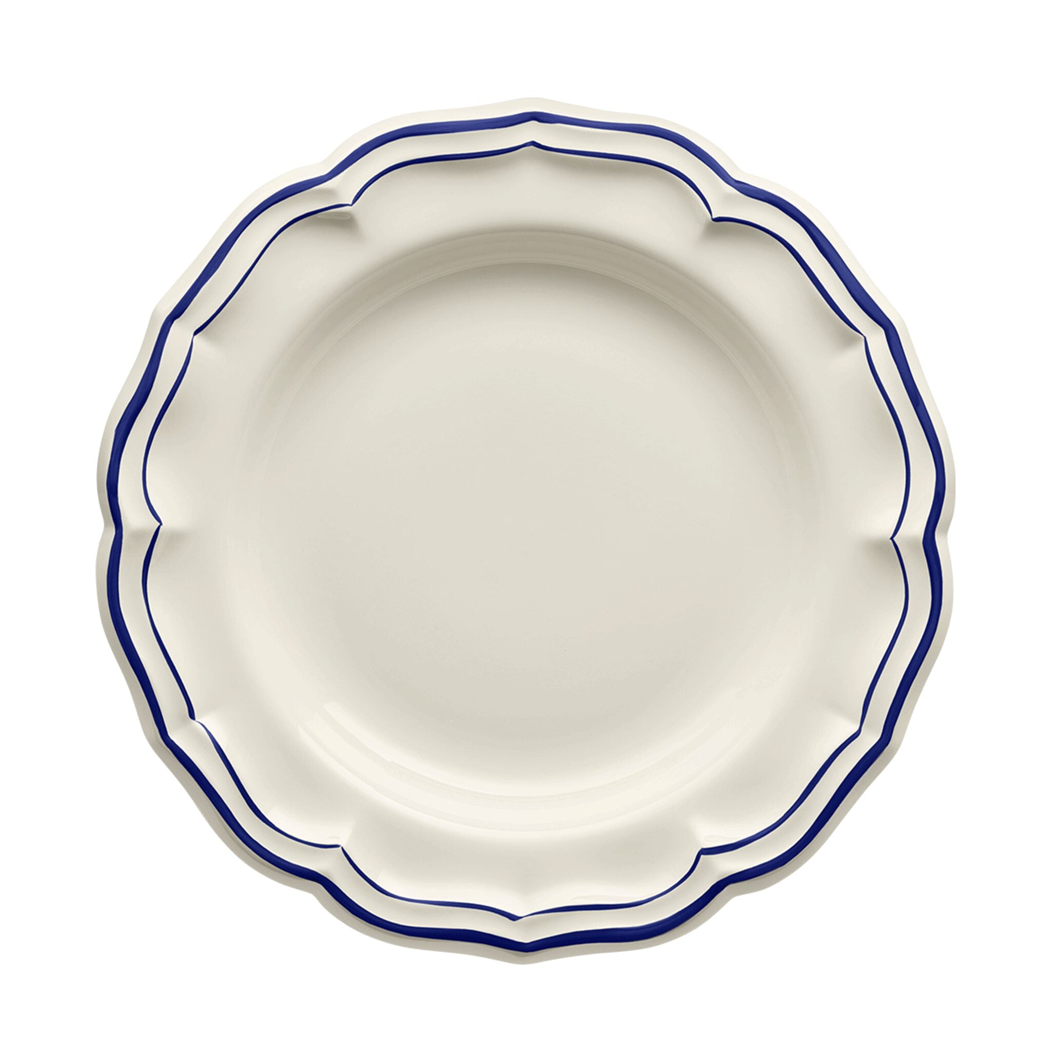 Gien Round Deep Dish - Filet Cobalt Serving Bowl