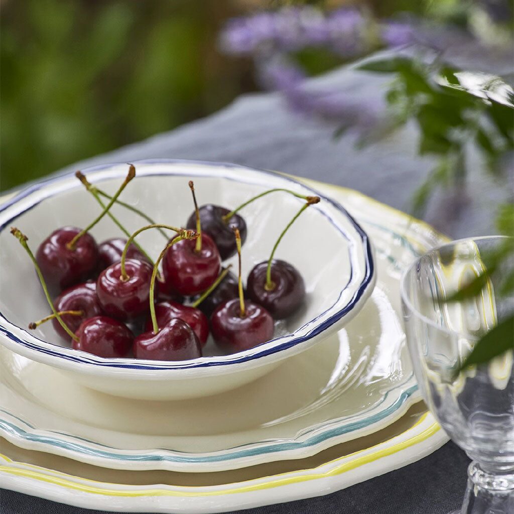 Gien Round Deep Dish - Filet Earth Grey Serving Bowl, alternate view