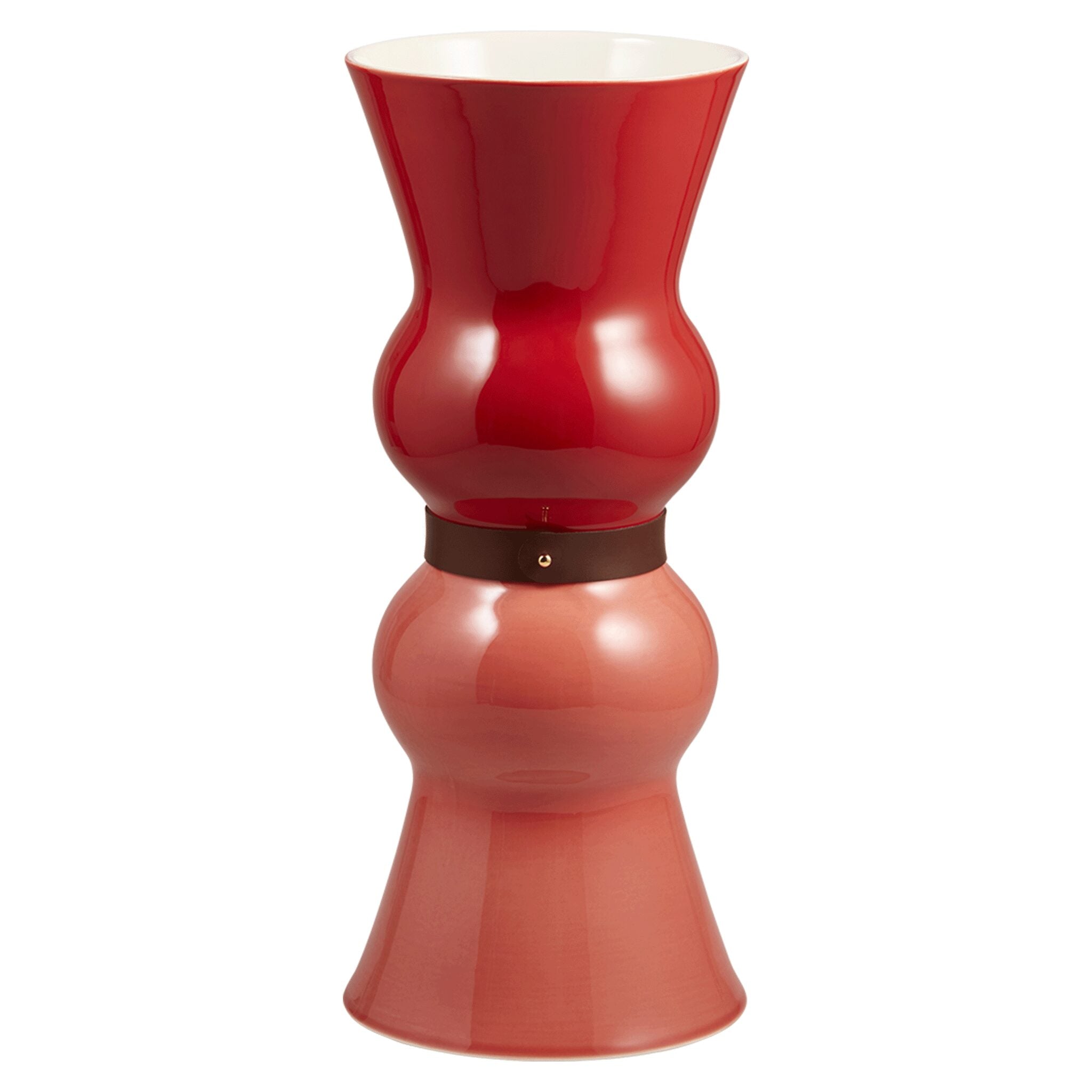 Gien Ruby and Terracotta Siam Vase, Large