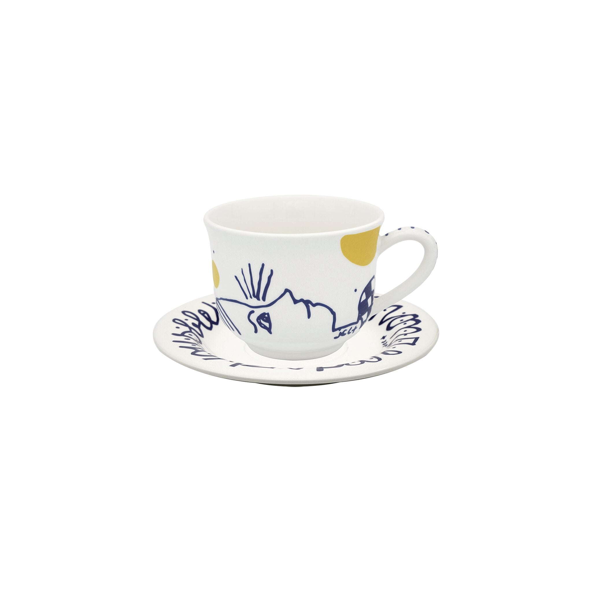 Gien Set of 2 Breakfast Cups & Saucers - L'Archipel Sentimental