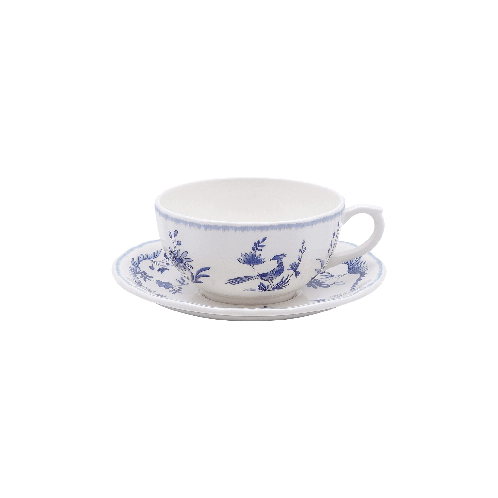 Gien Set of 2 Breakfast Cups & Saucers - Paradis Bleu