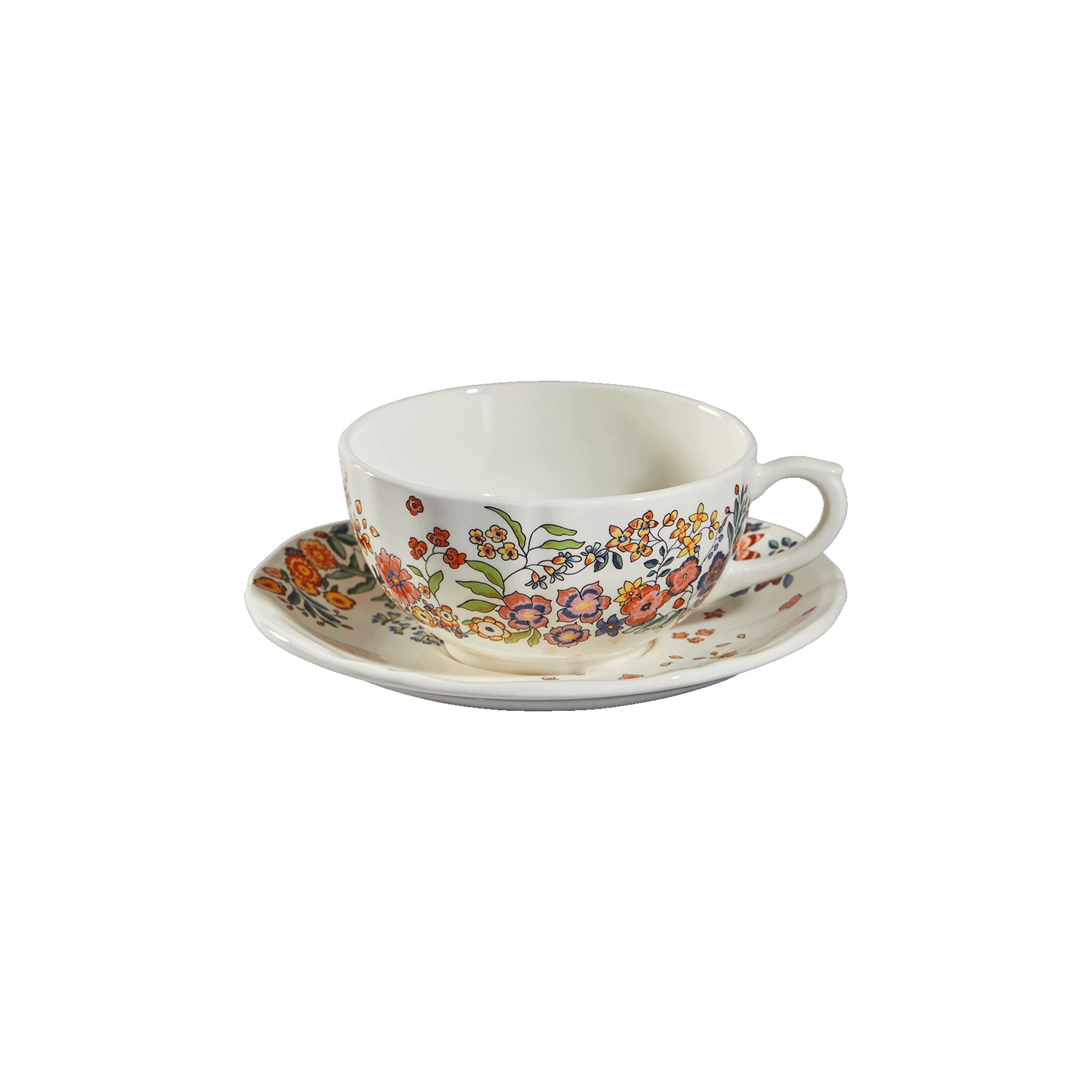 Gien Set of 2 Breakfast Cups & Saucers - Poésie