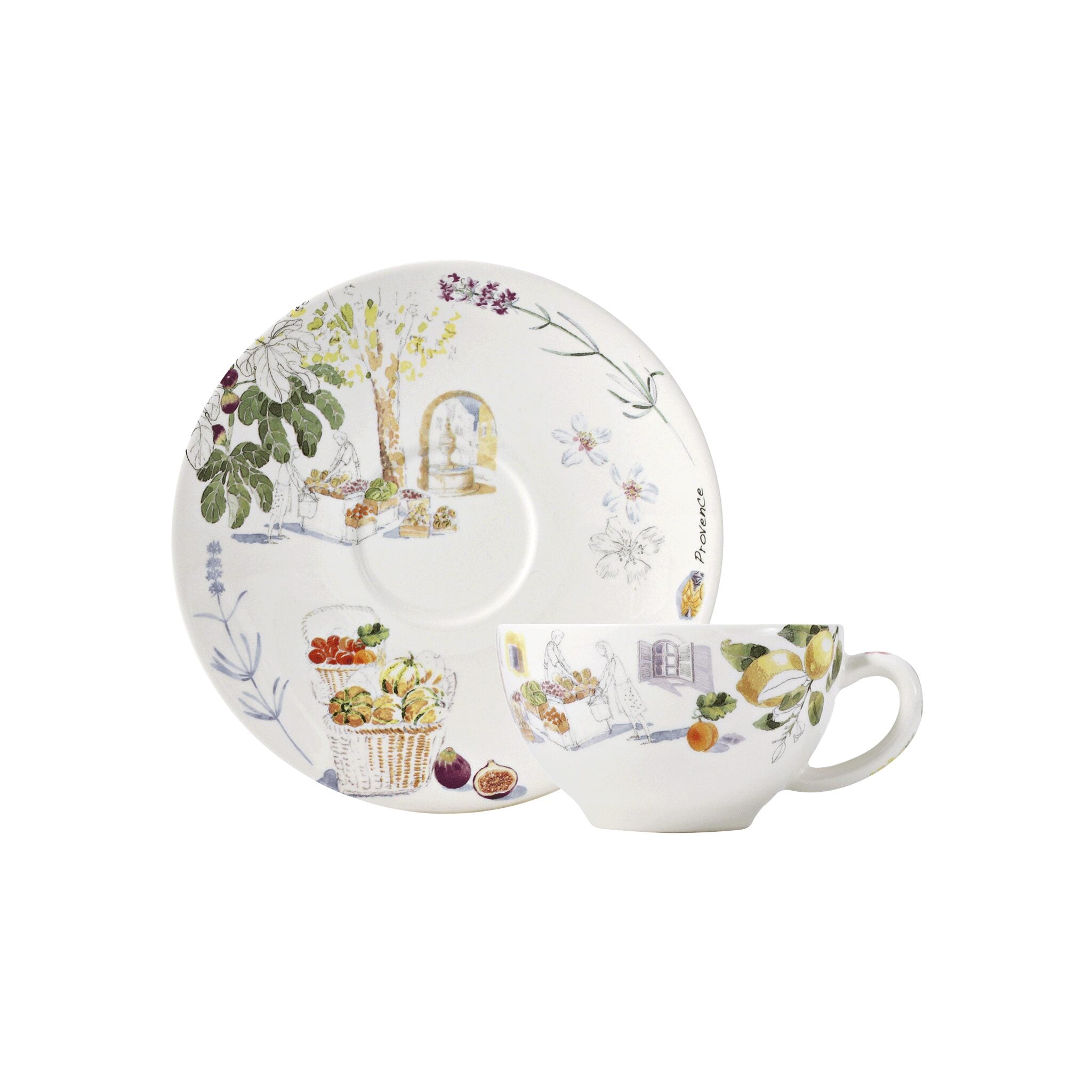 Gien Set of 2 Breakfast Cups & Saucers - Provence