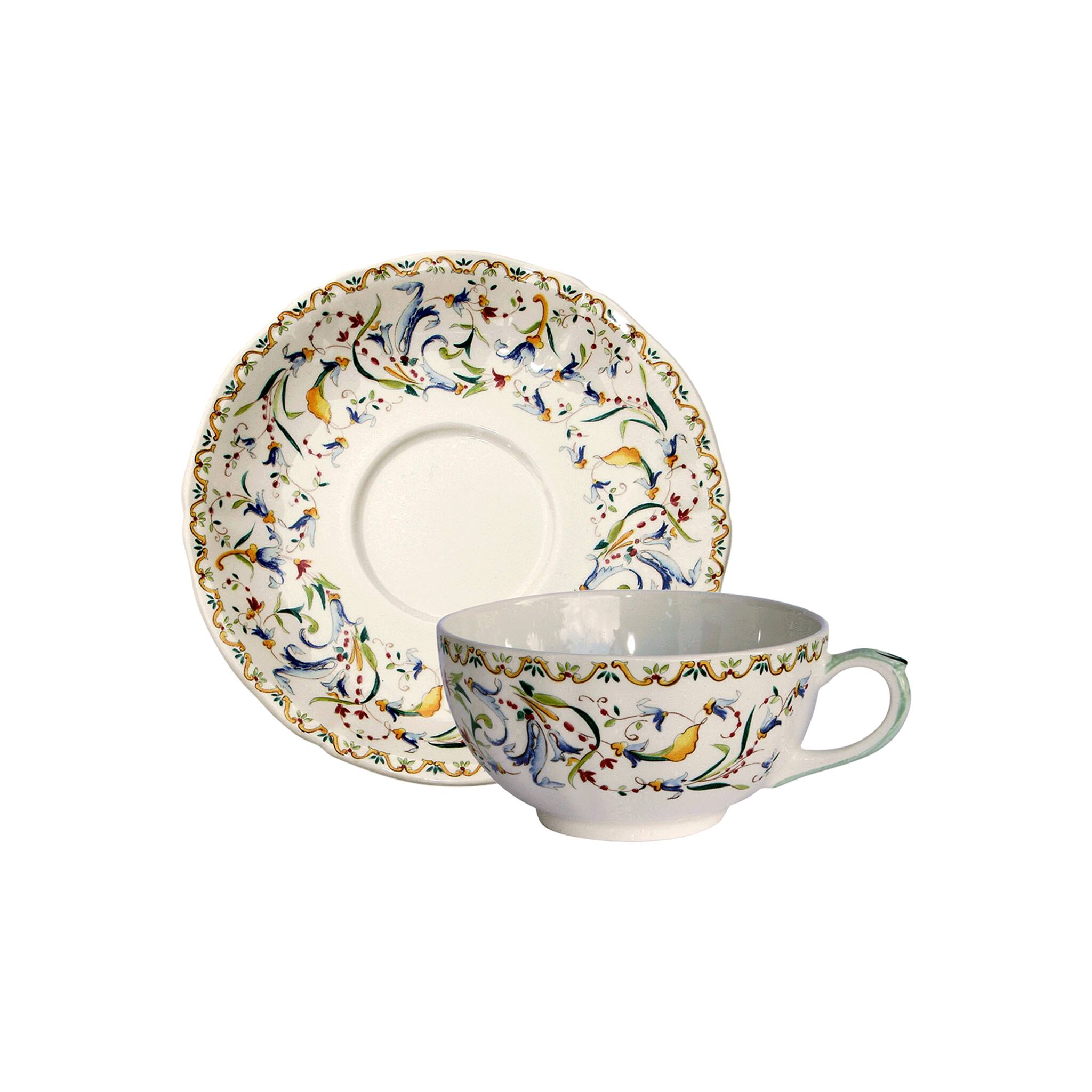 Gien Set of 2 Breakfast Cups & Saucers - Toscana