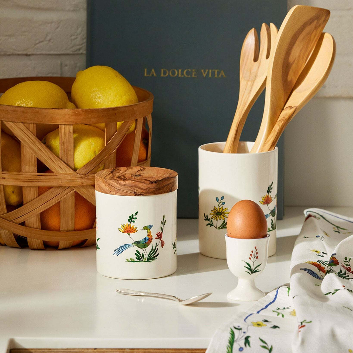 Gien Set of 2 Egg Cups - Oiseaux De Paradis, alternate view
