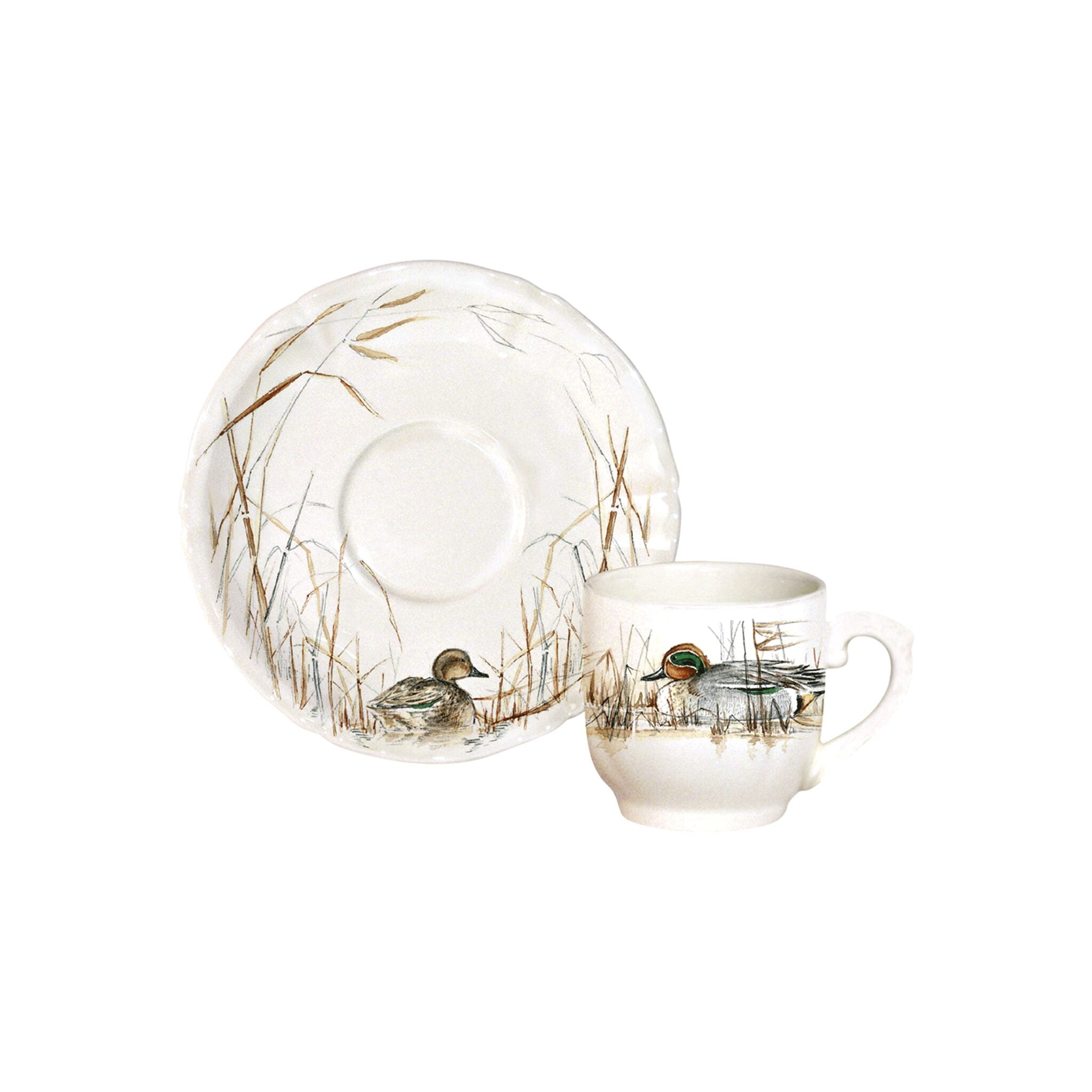 Gien Set of 2 Espresso Cup & Saucer - Sologne