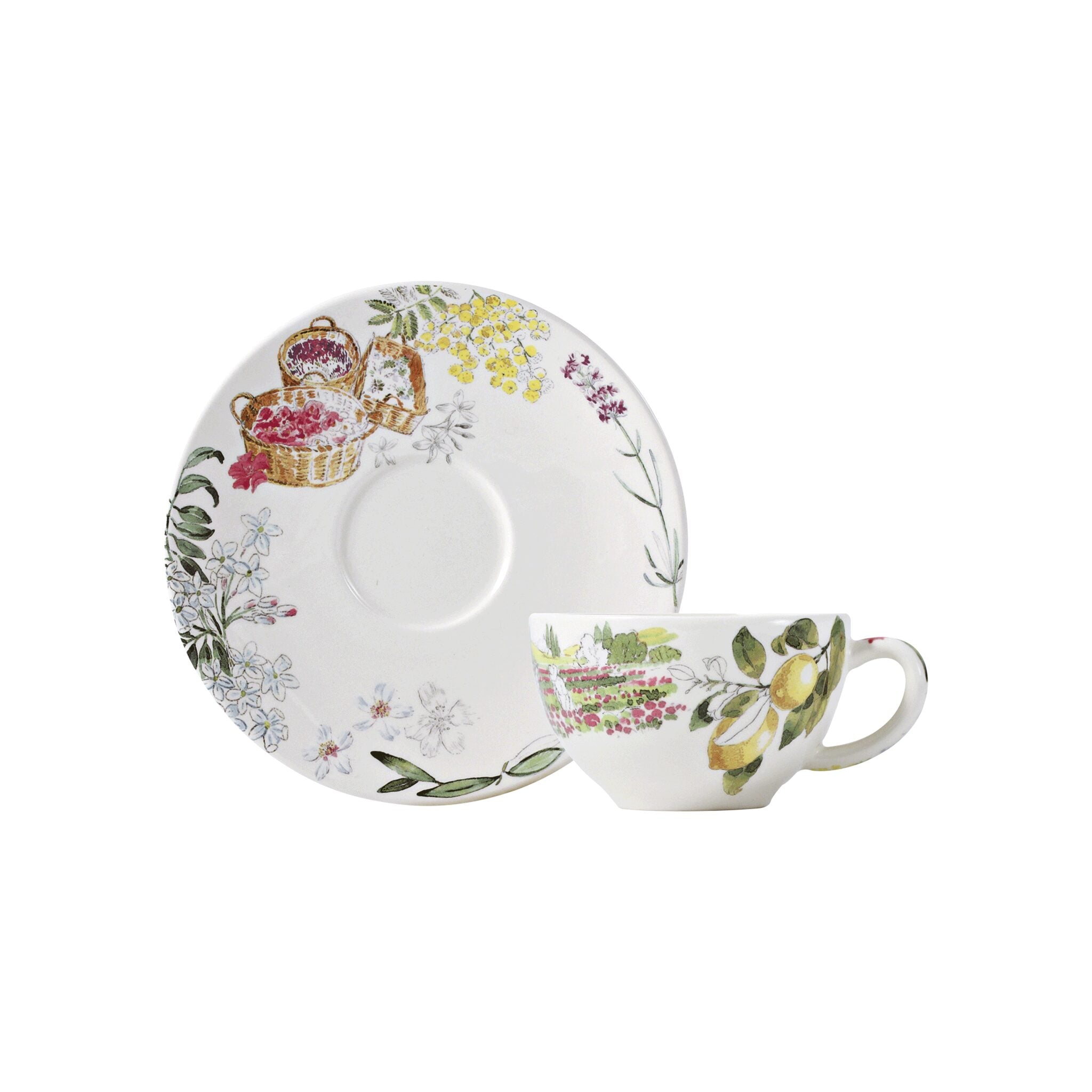 Gien Set of 2 Tea Cups & Saucers - Provence