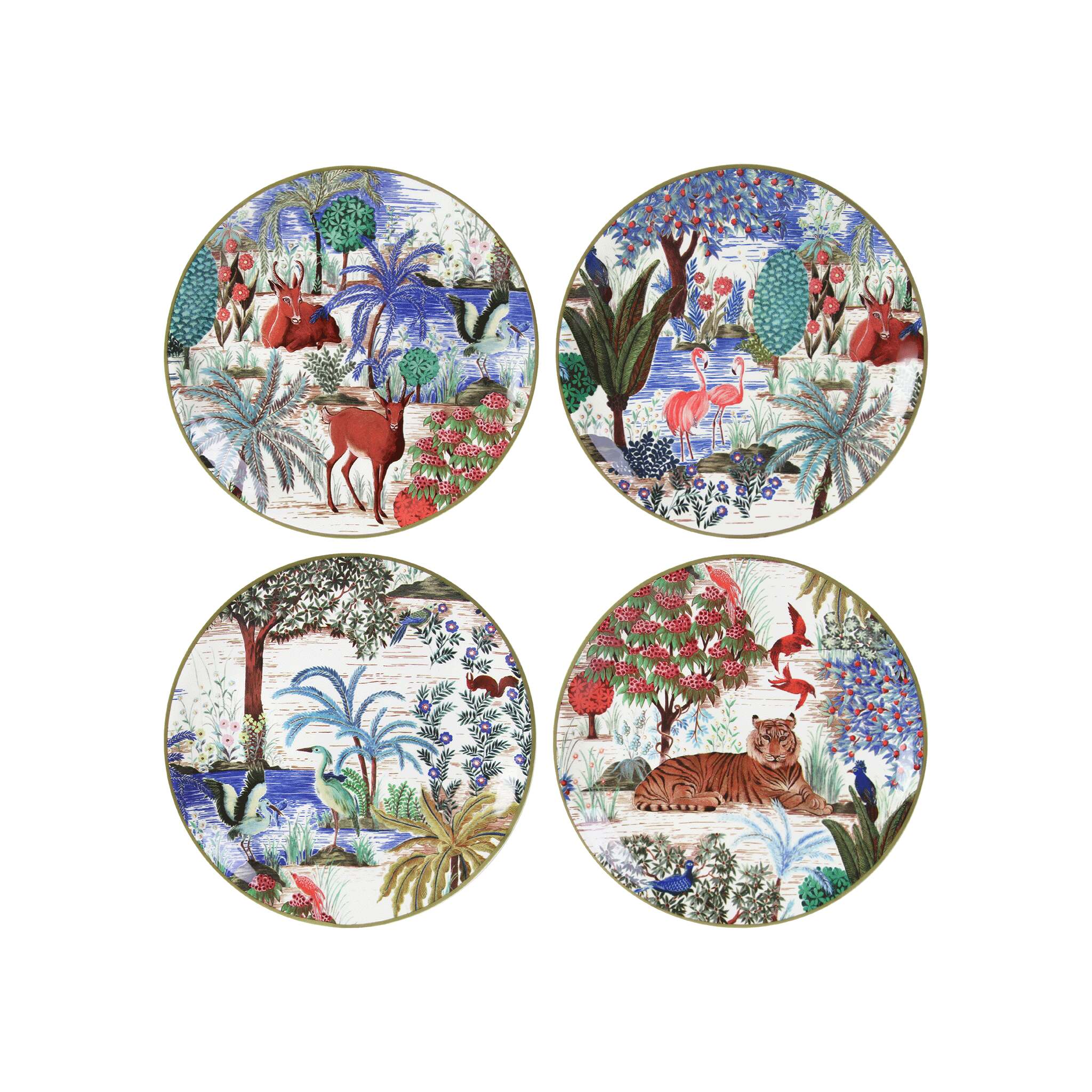 Gien Set of 4 Assorted Canape Plates - Le Jardin Du Palais