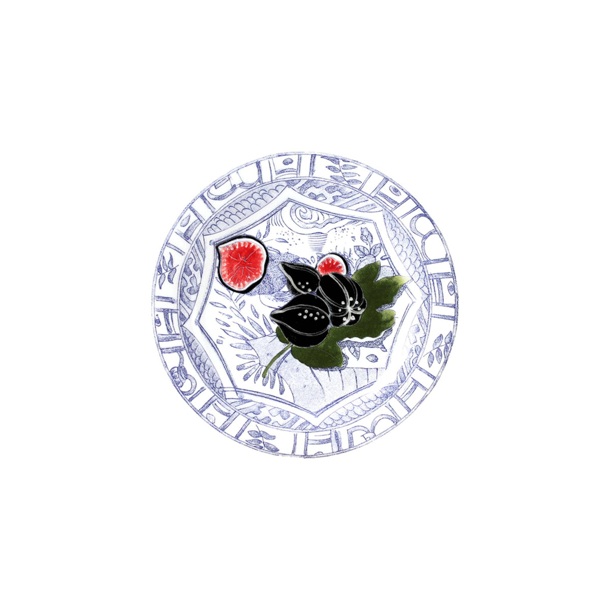 Gien Set of 4 Assorted Canape Plates - Oiseau Bleu Fruits, alternate view