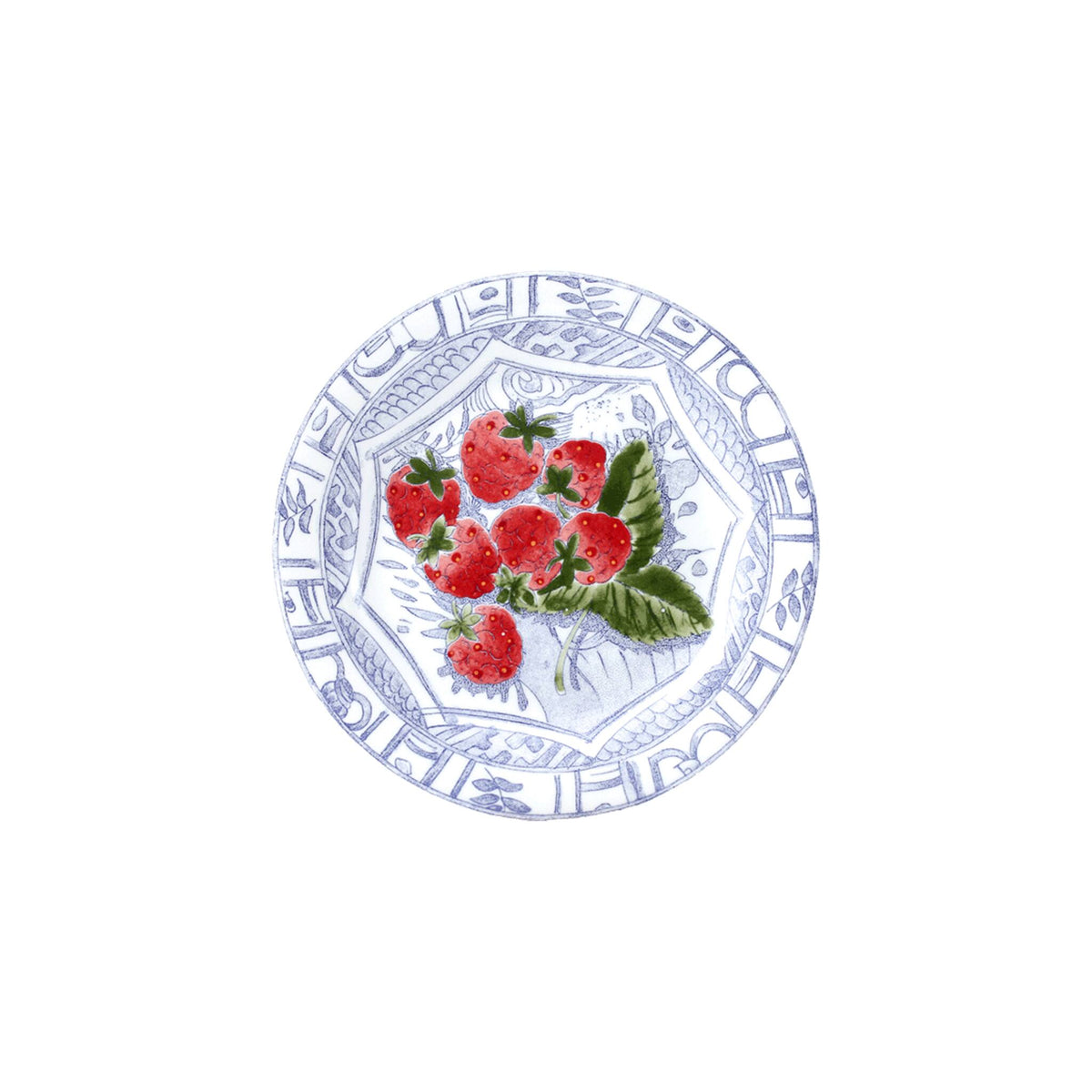 Gien Set of 4 Assorted Canape Plates - Oiseau Bleu Fruits, alternate view