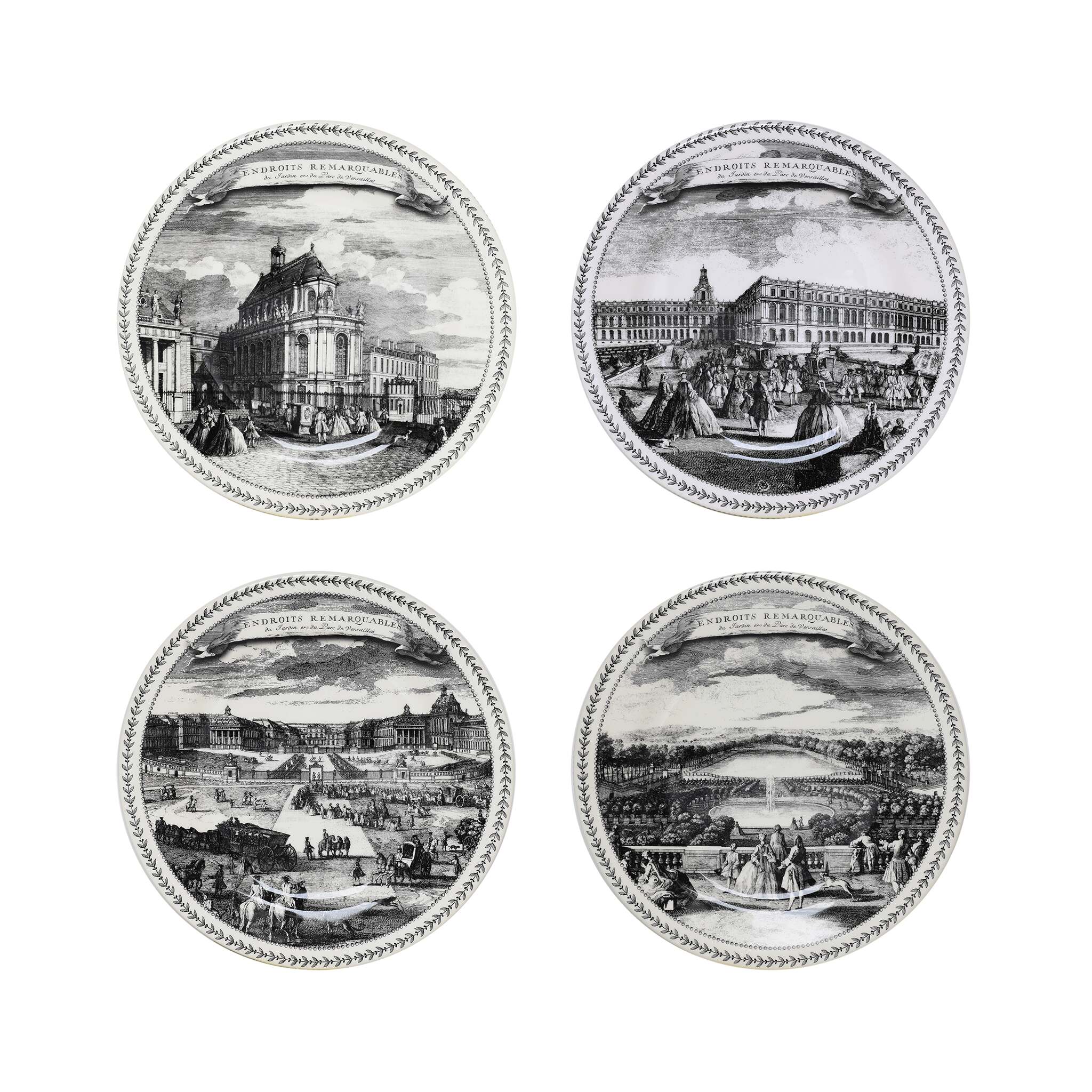 Gien Set of 4 Assorted Dessert Plates - Endroits Remarquables
