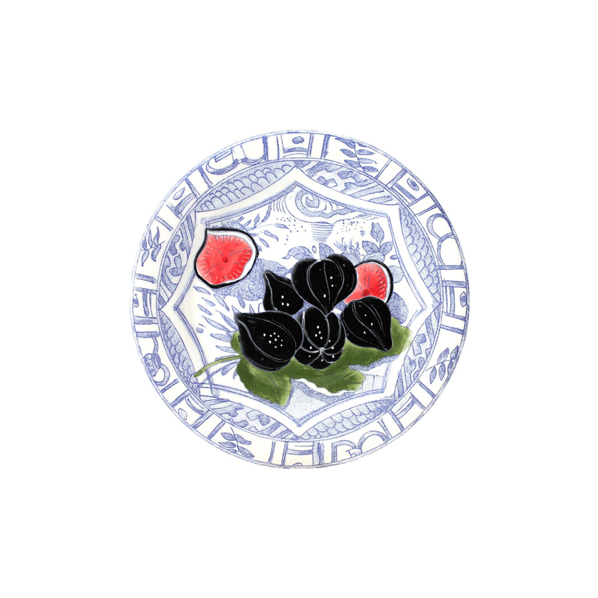 Gien Set of 4 Assorted Dessert Plates - Oiseau Bleu Fruits, alternate view