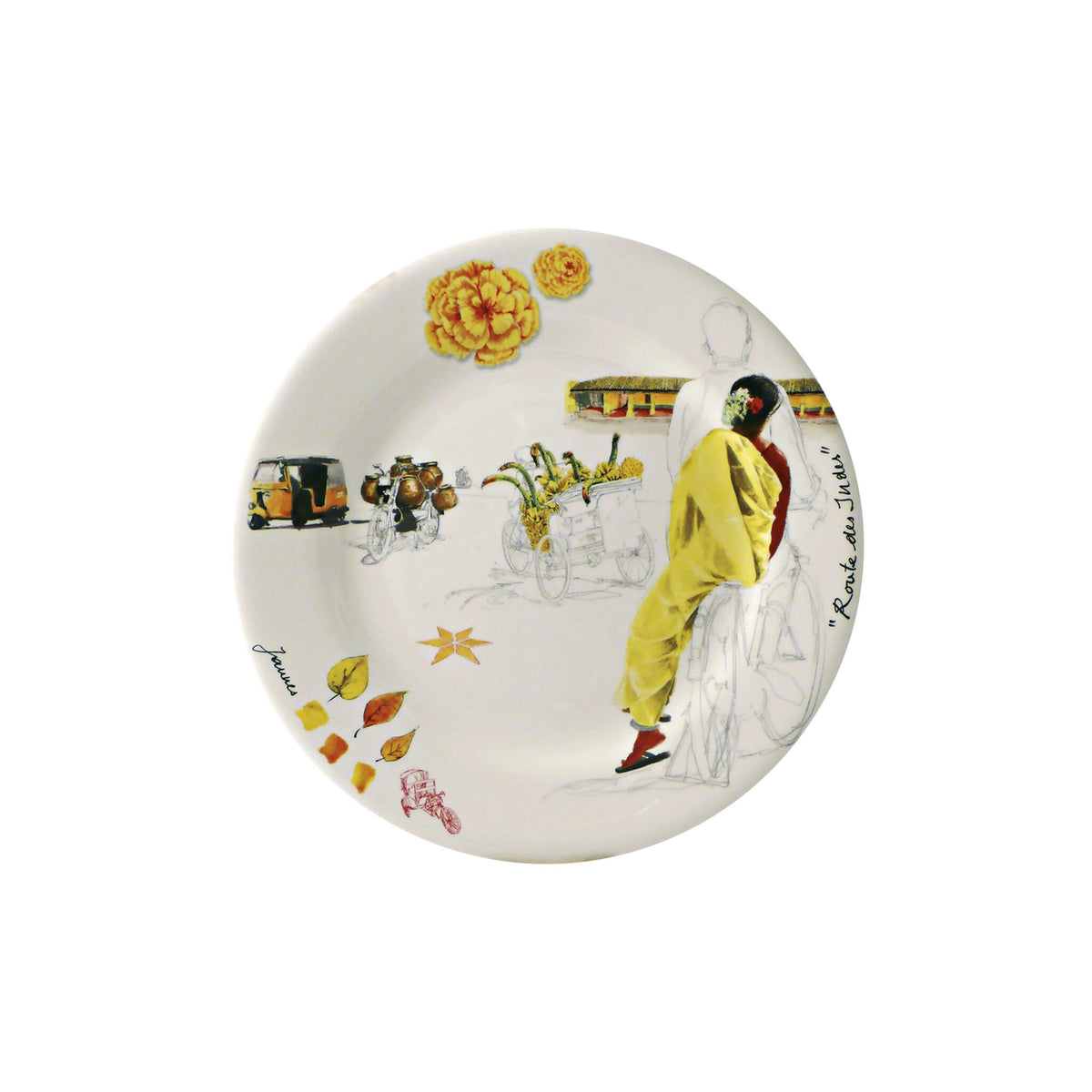 Gien Set of 4 Assorted Dessert Plates - Route Des Indes, alternate view
