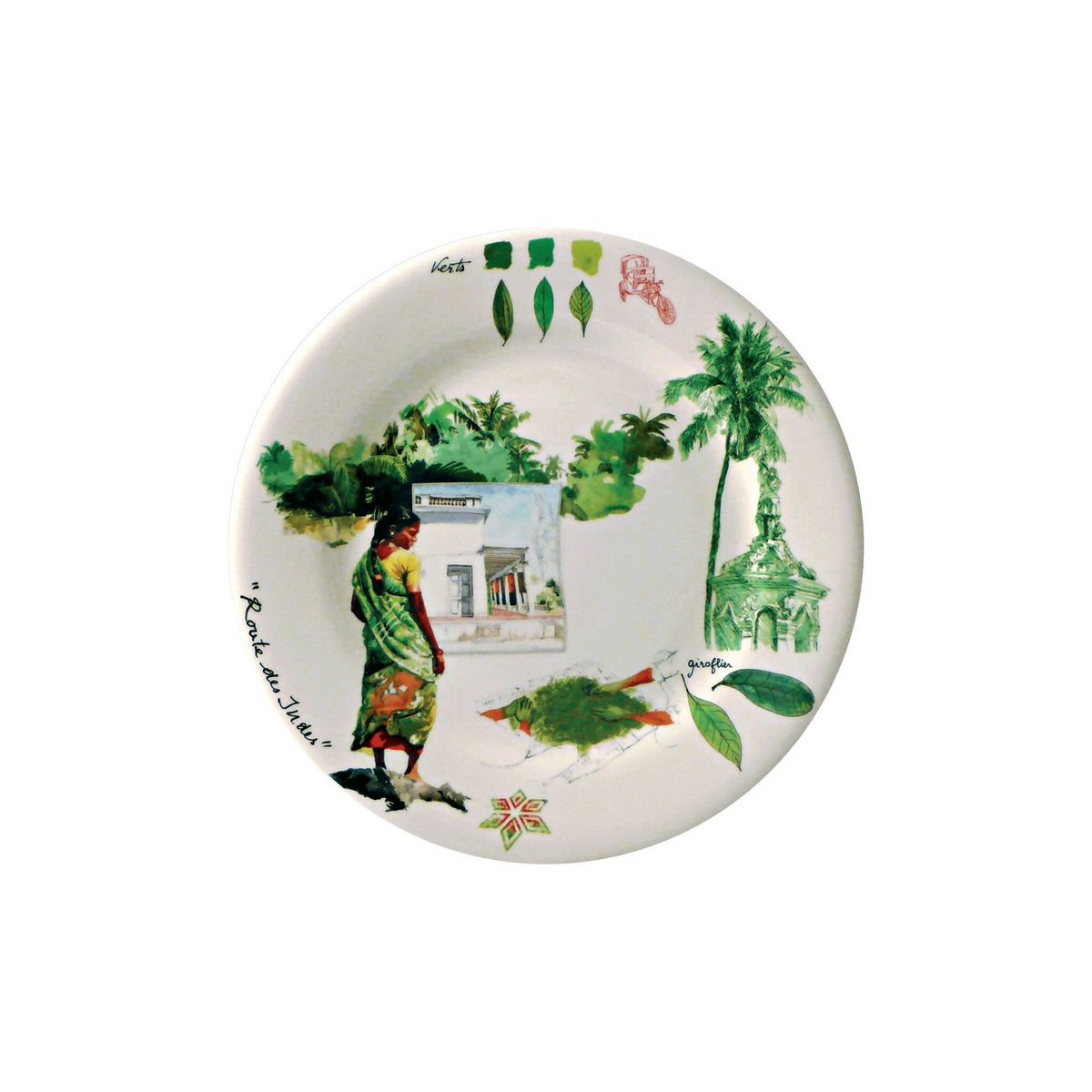 Gien Set of 4 Assorted Dessert Plates - Route Des Indes, alternate view