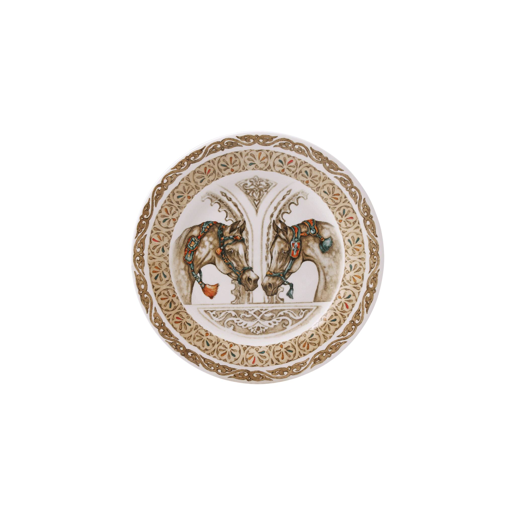 Gien Set of 4 Canape Plates - Chevaux Du Vent