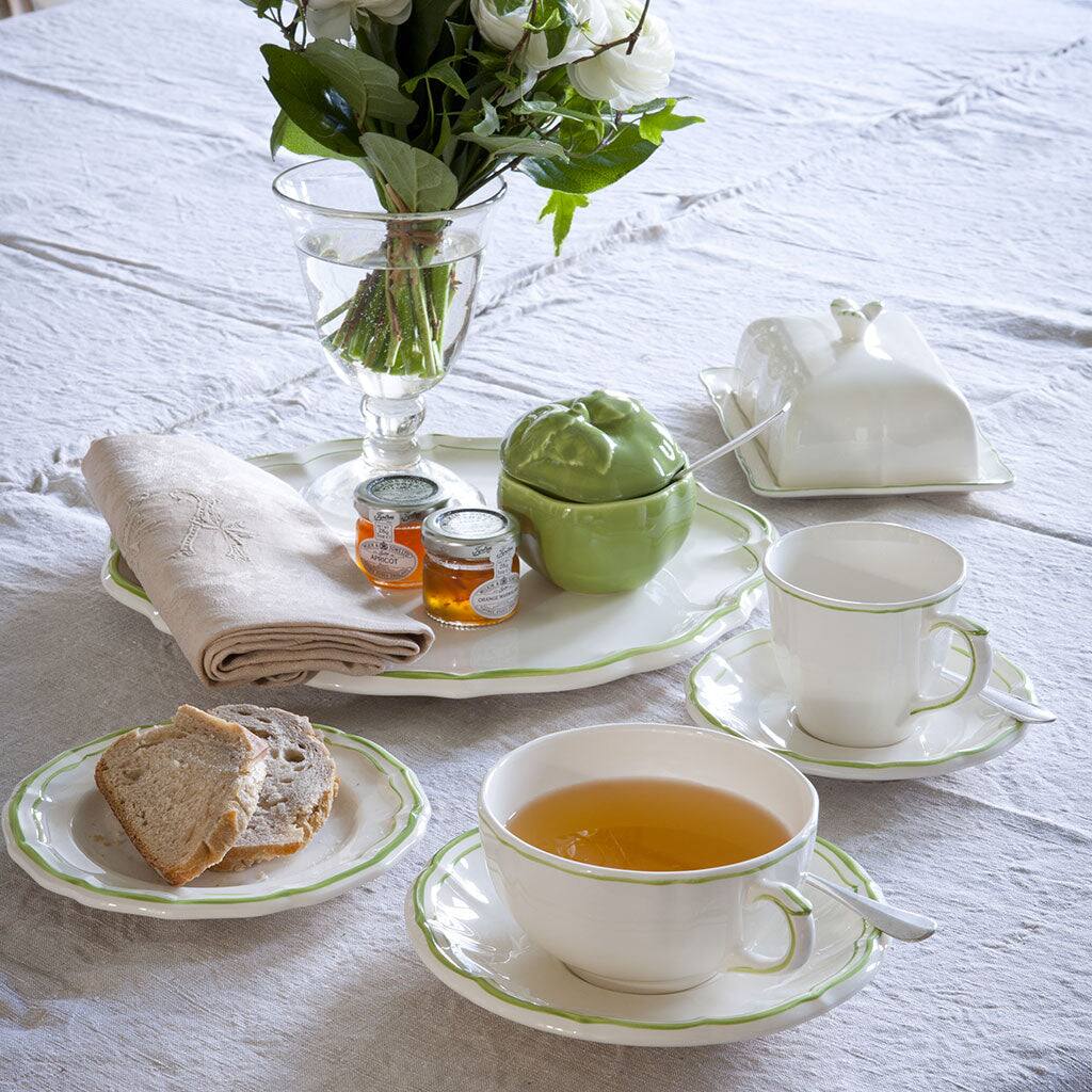 Gien Set of 4 Canape Plates - Filet Green, alternate view