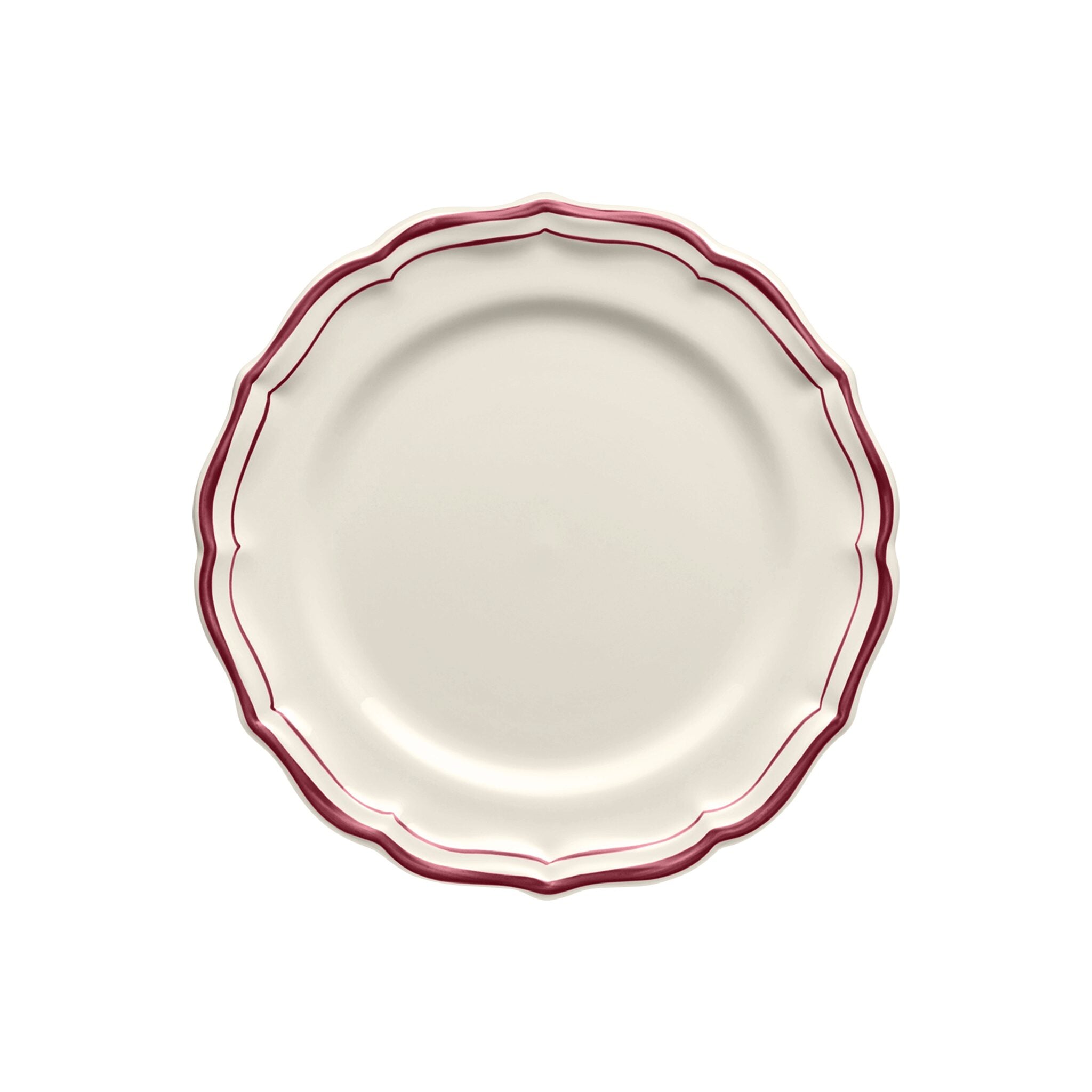 Gien Set of 4 Dessert Plates - Filet Burgundy