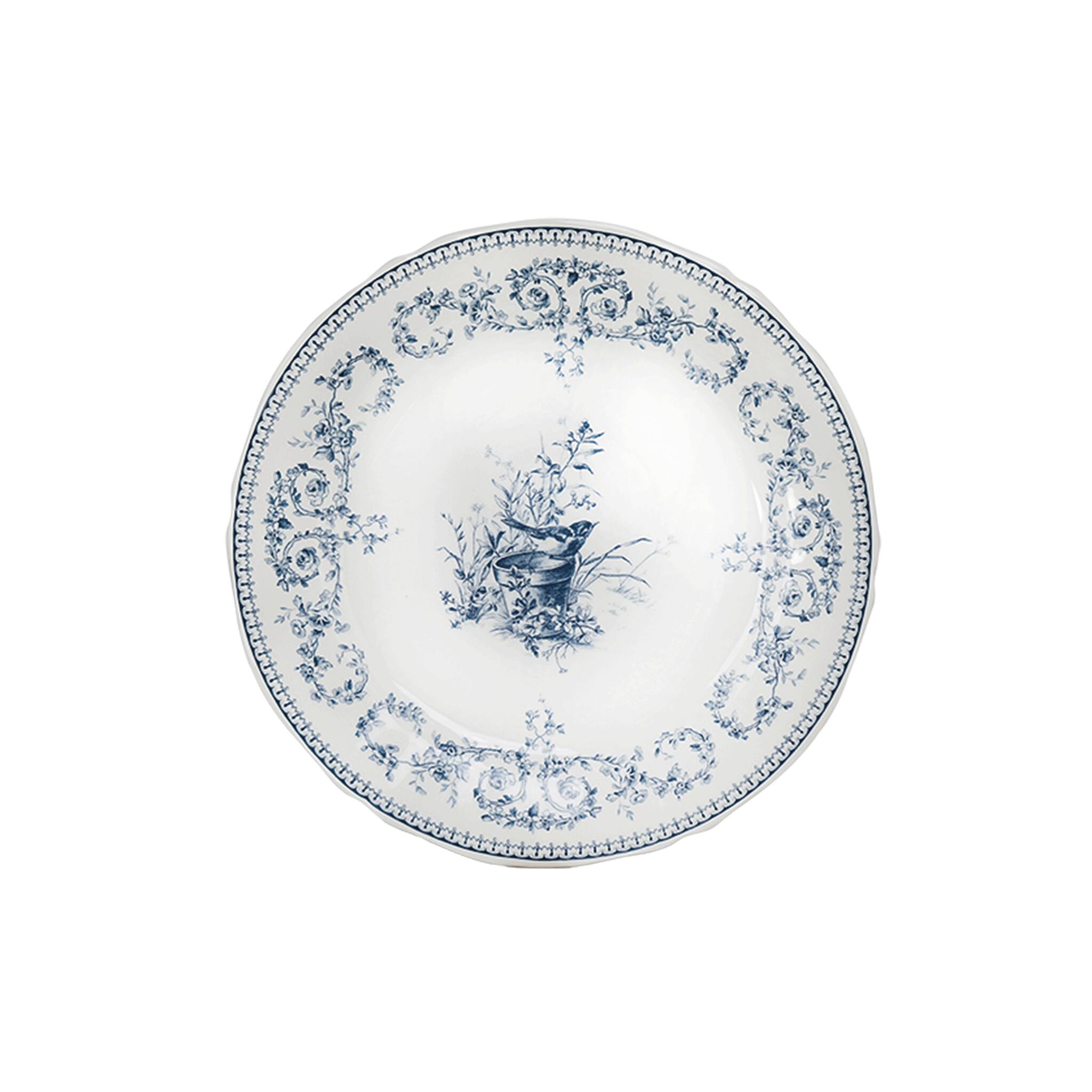 Gien Set of 4 Dessert Plates Oiseau - Les Dépareillées Blue
