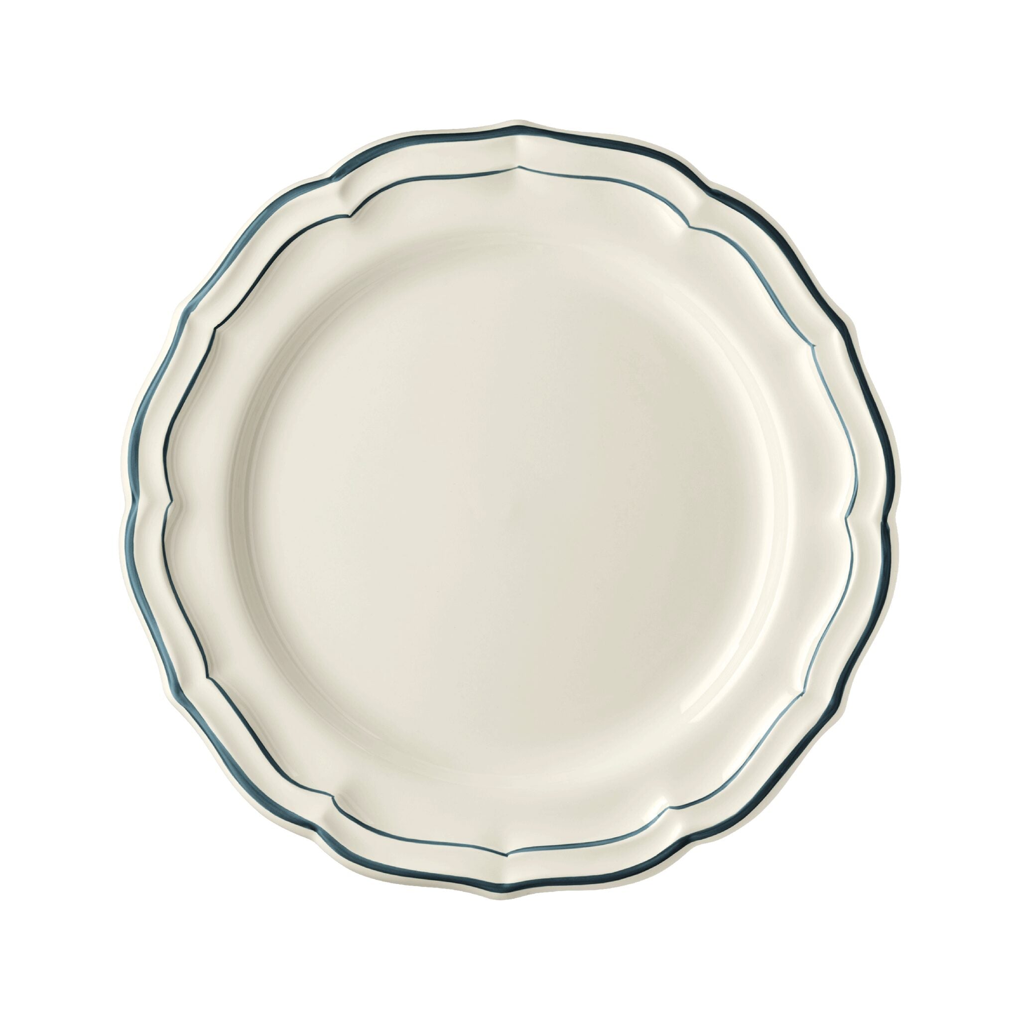 Gien Set of 4 Dinner Plates - Filet Ocean Blue