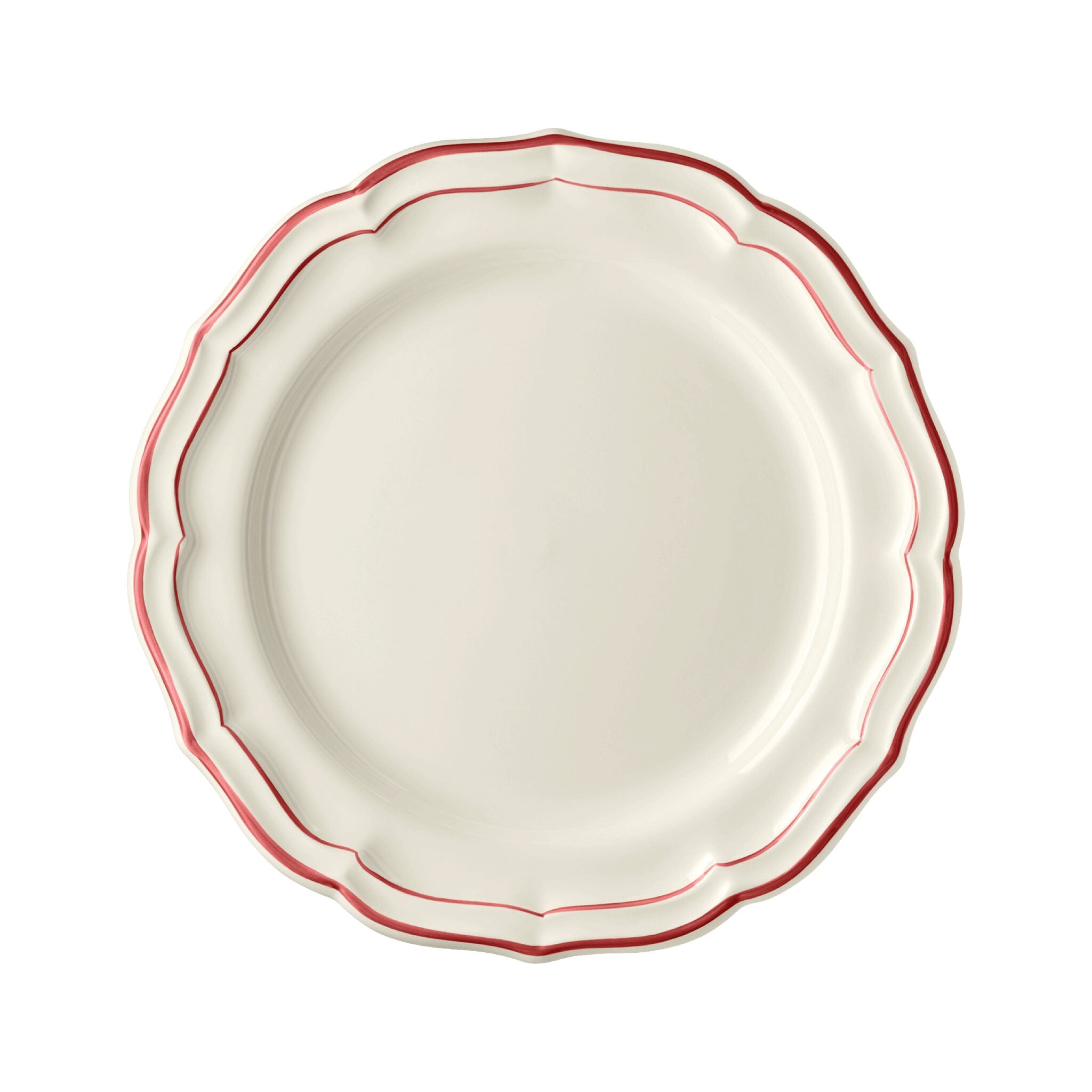 Gien Set of 4 Dinner Plates - Filet Red