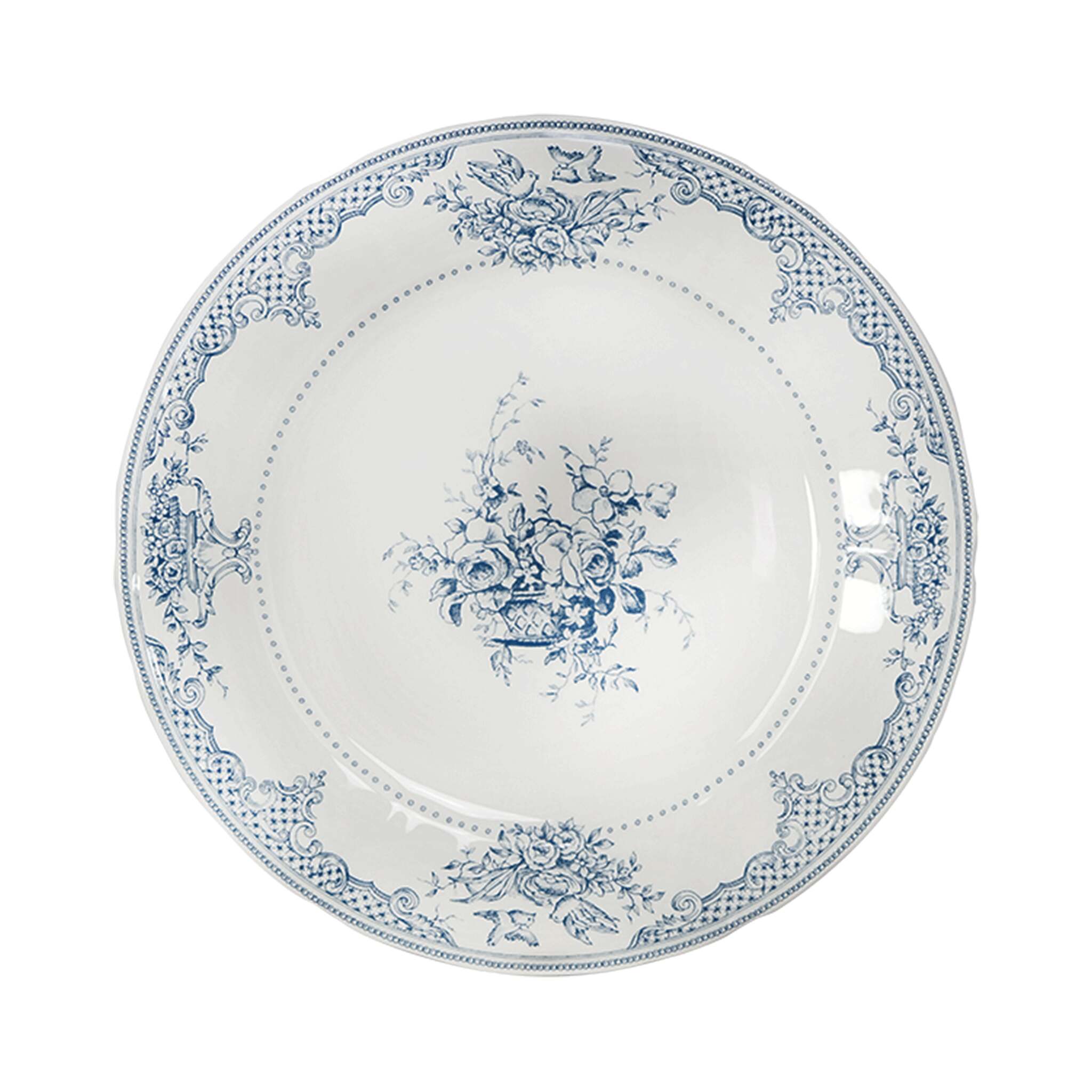 Gien Set of 4 Dinner Plates Fleurs - Les Dépareillées Blue