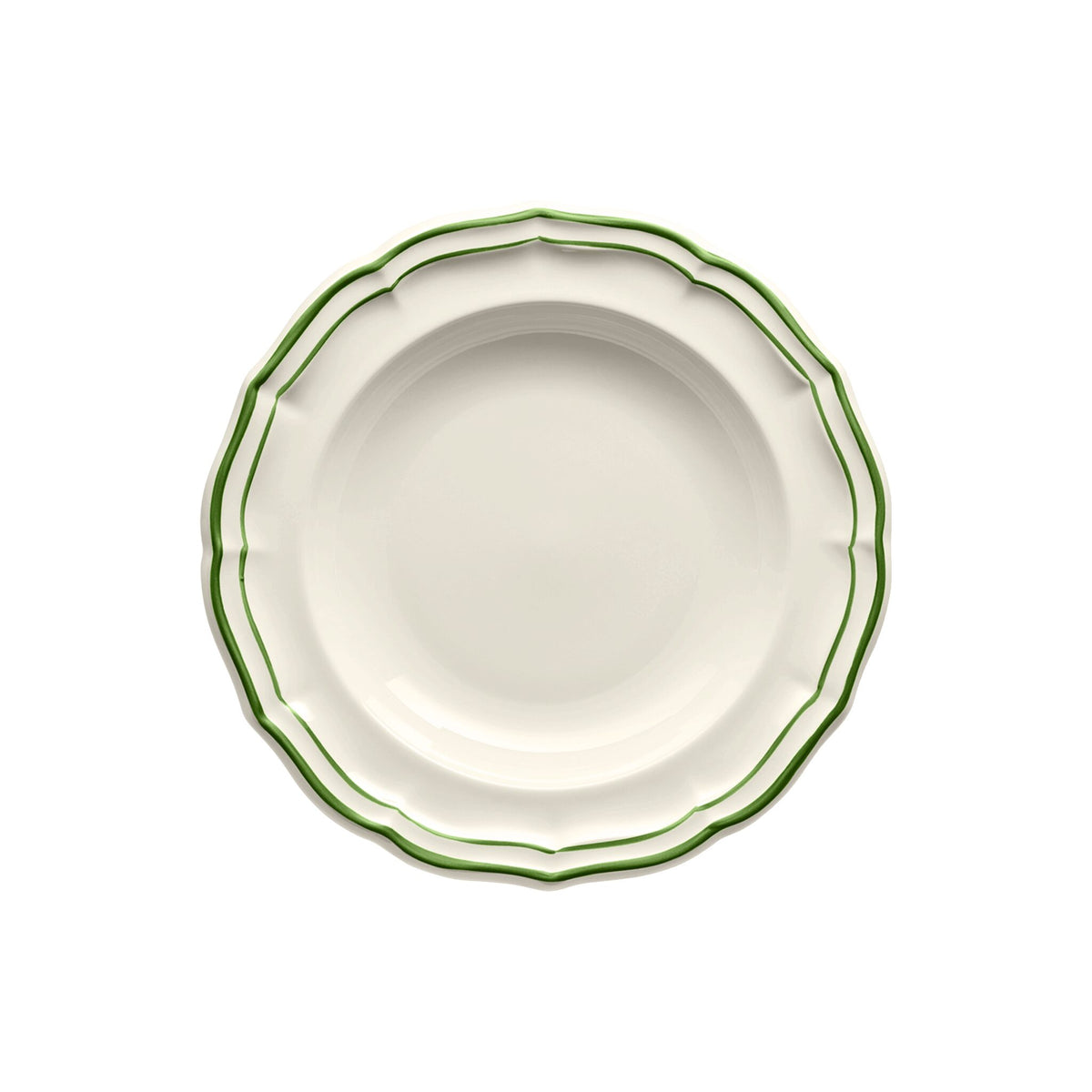 Gien Set of 4 Rim Soups - Filet Fern Green
