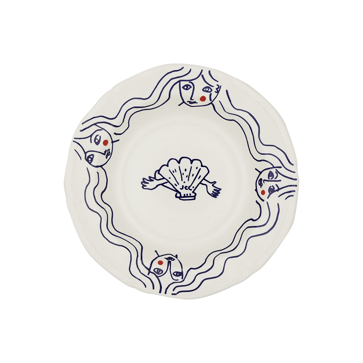 Gien Set of 6 Assorted Rim Soups - L'Archipel Sentimental Soup Plates & Rimmed Soup Bowl, alternate view