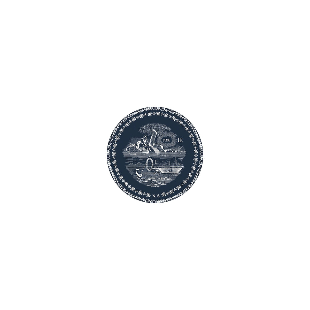 Gien Set of 6 Coasters Assorted - Les Dépareillées Blue, alternate view