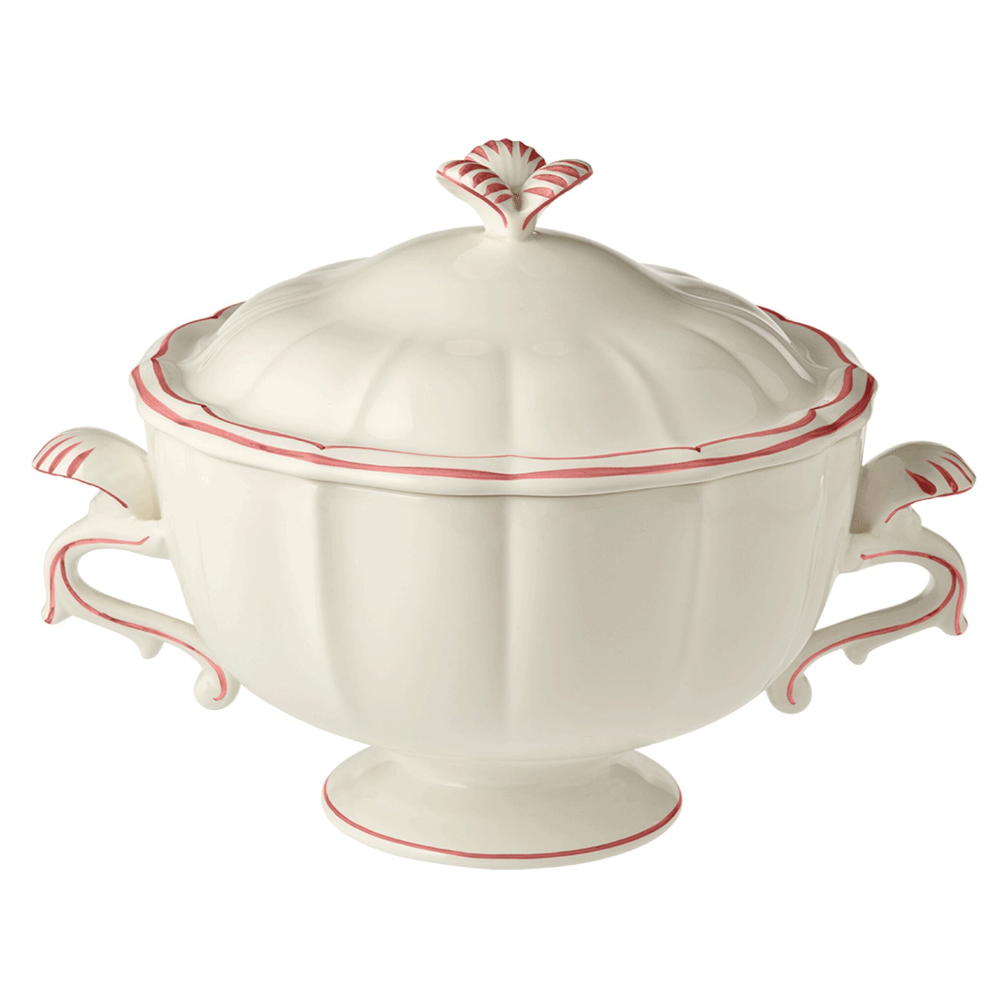 Gien Soup Tureen - Filet Coral