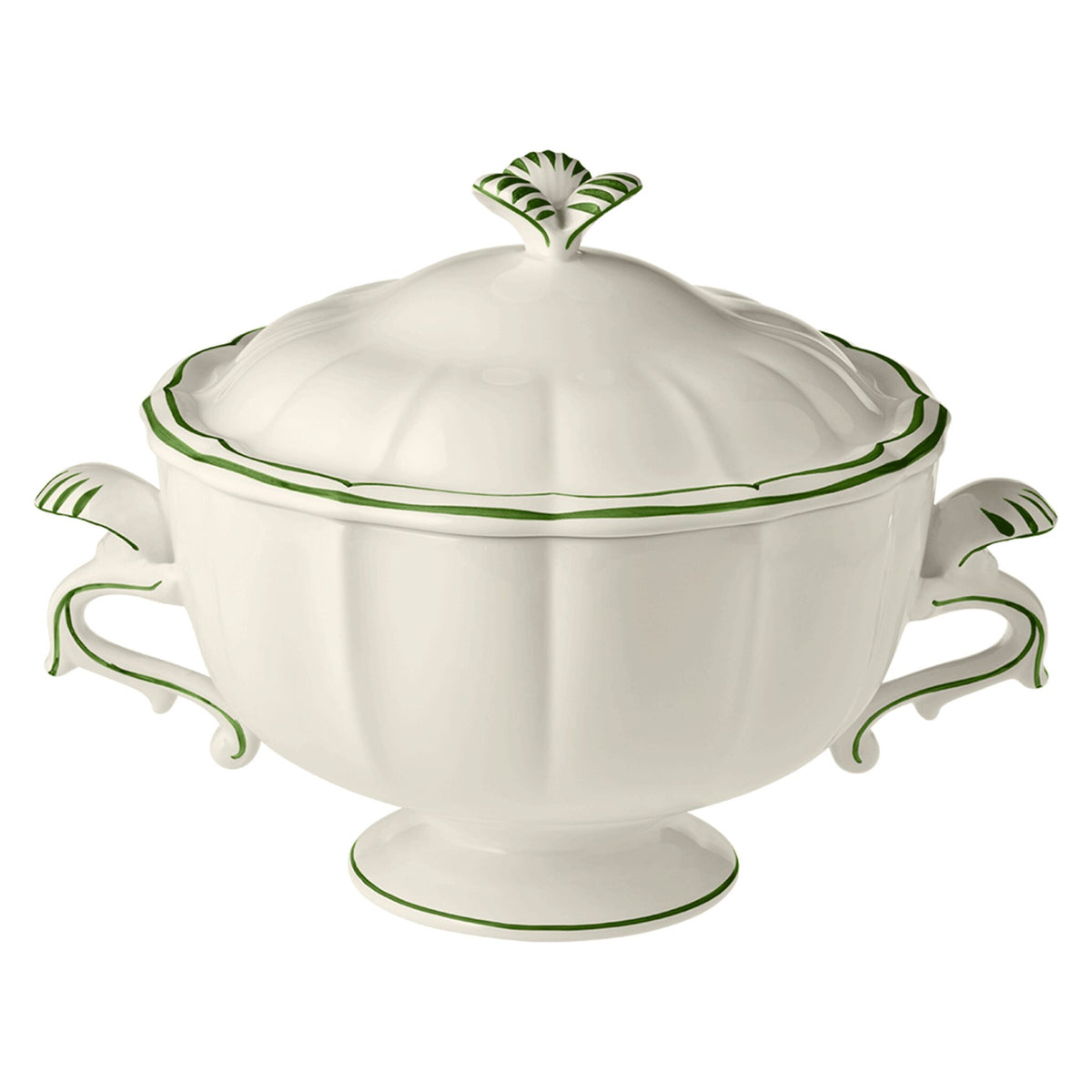 Gien Soup Tureen - Filet Fern Green