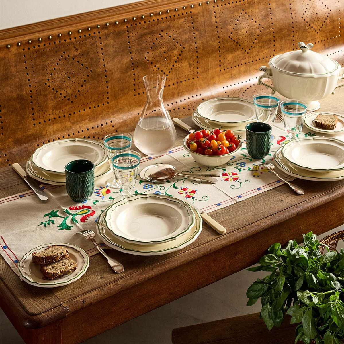 Gien Soup Tureen - Filet Fern Green, view 2