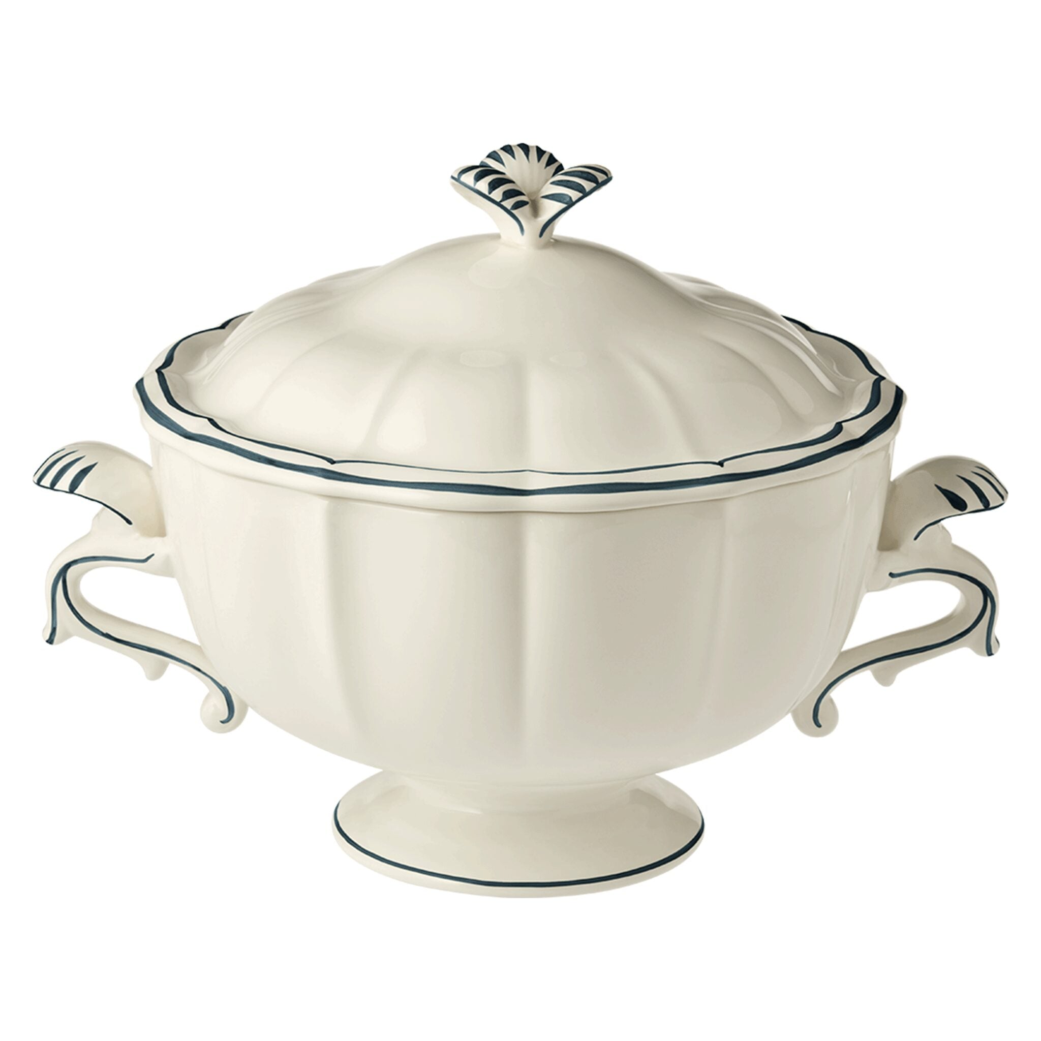 Gien Soup Tureen - Filet Ocean Blue