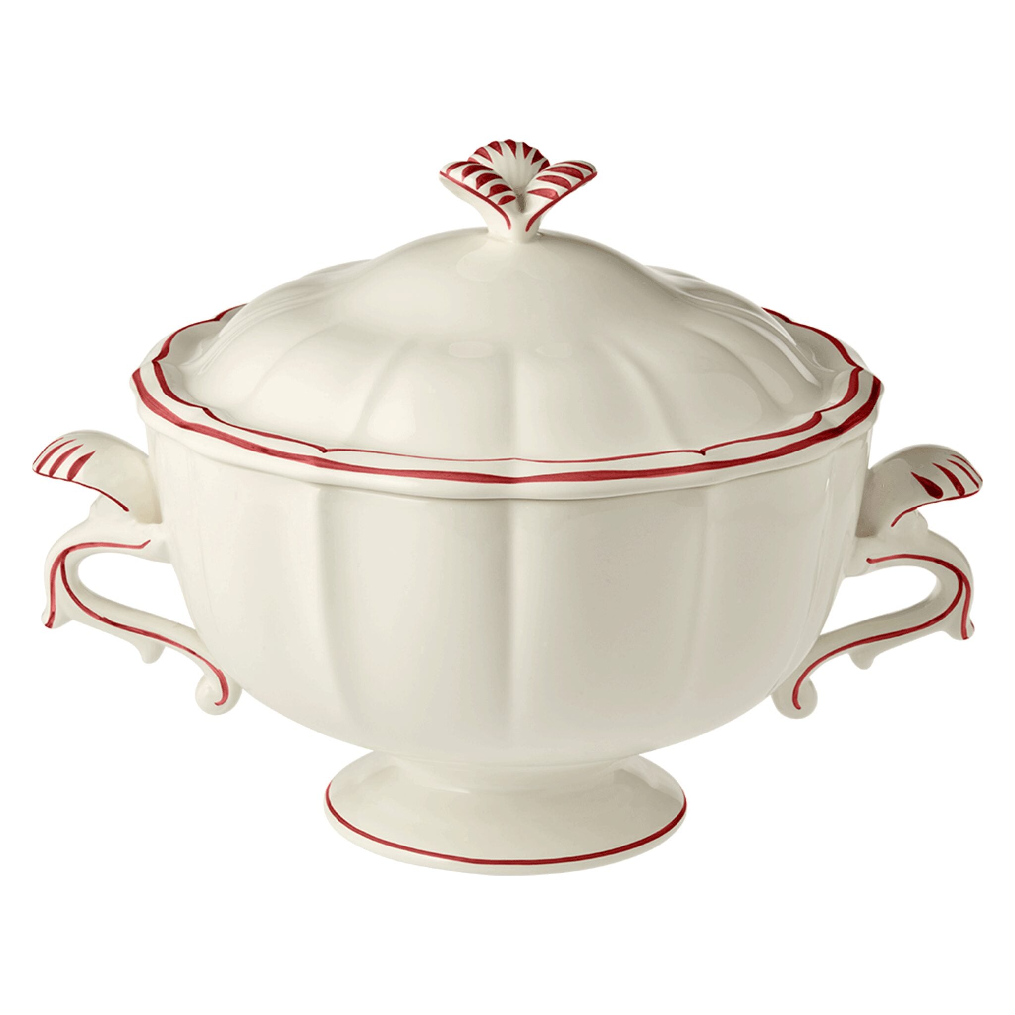 Gien Soup Tureen - Filet Red