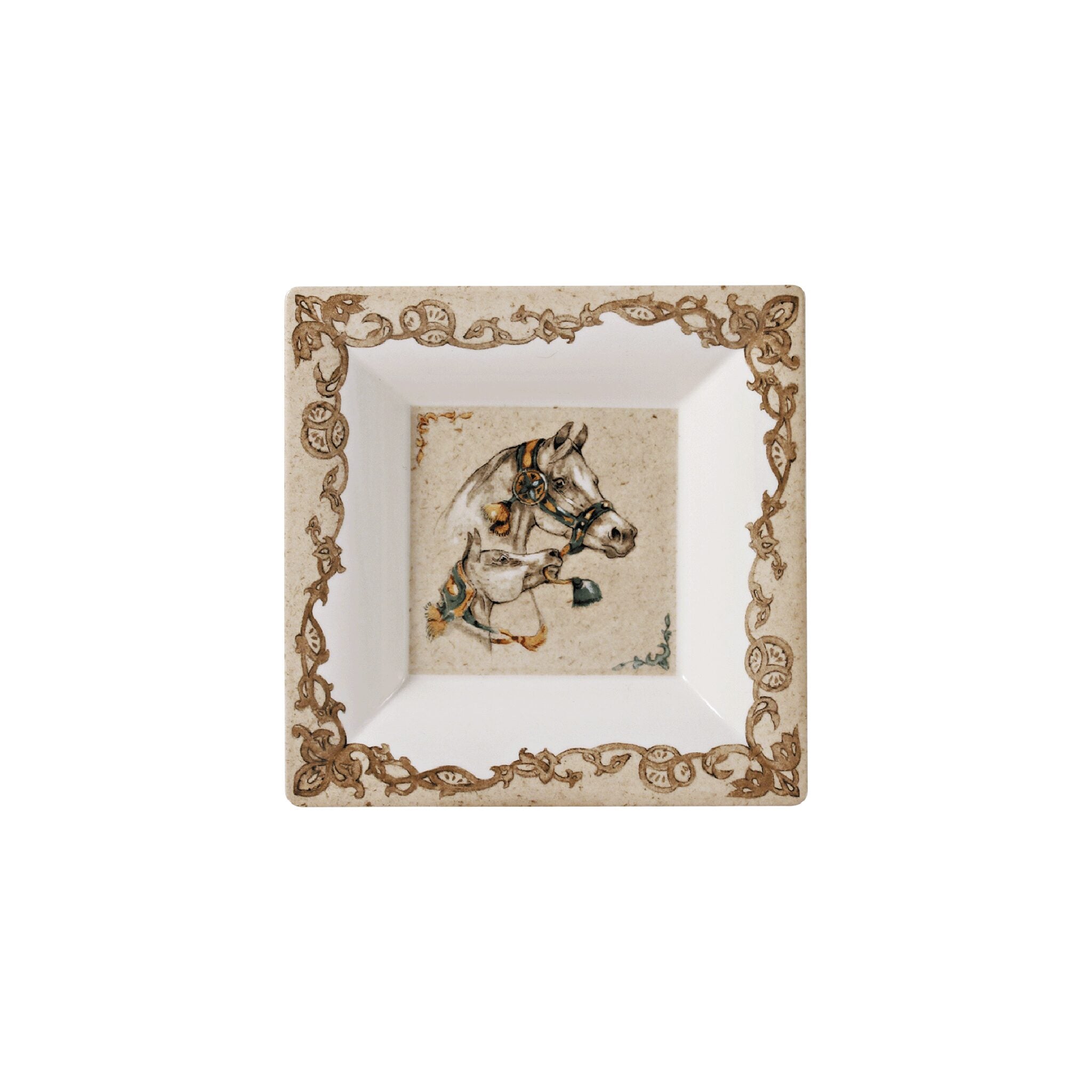 Gien Square Candy Tray, Large - Chevaux Du Vent Candy Dish